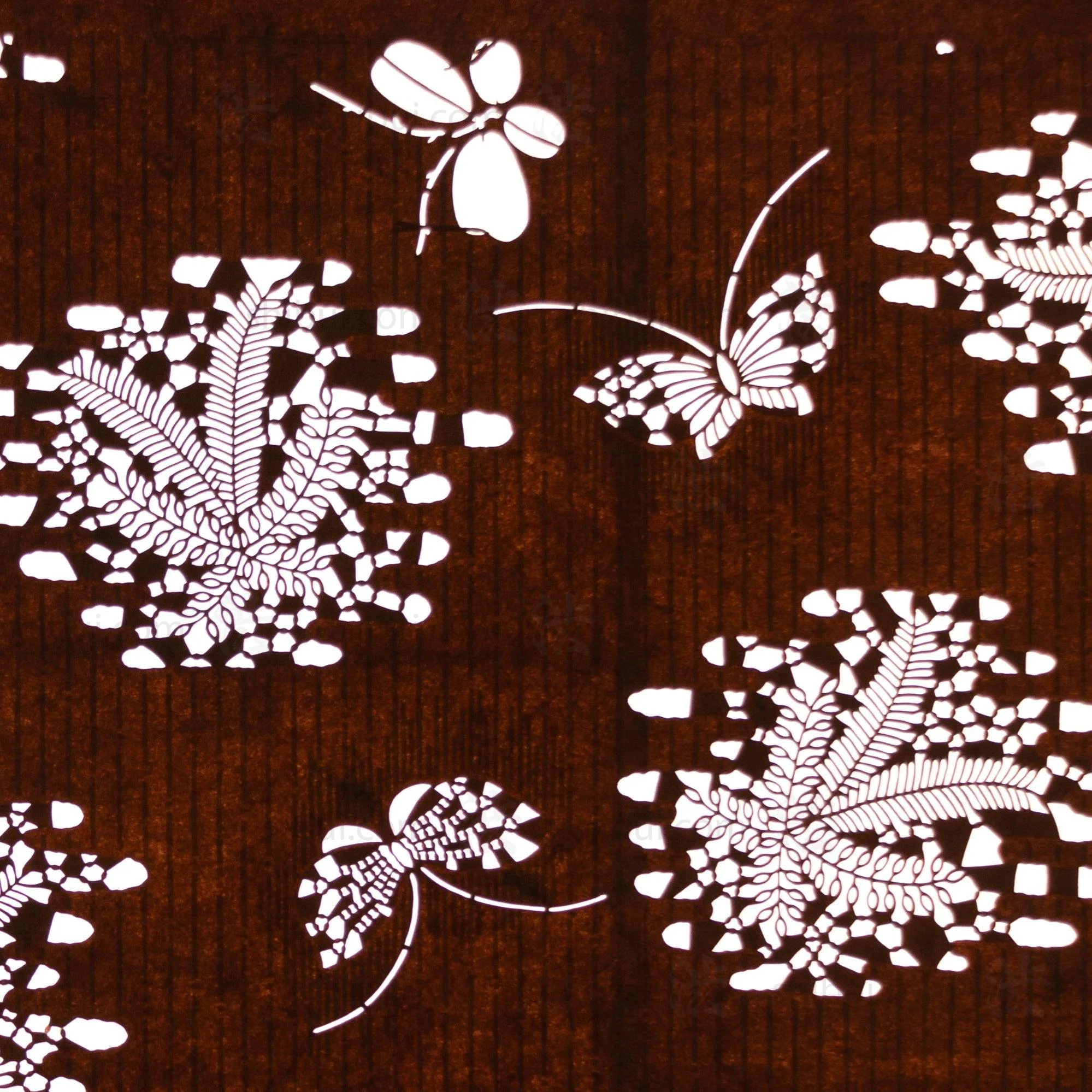 Katagami  Japanese Lacquered Paper Stencil