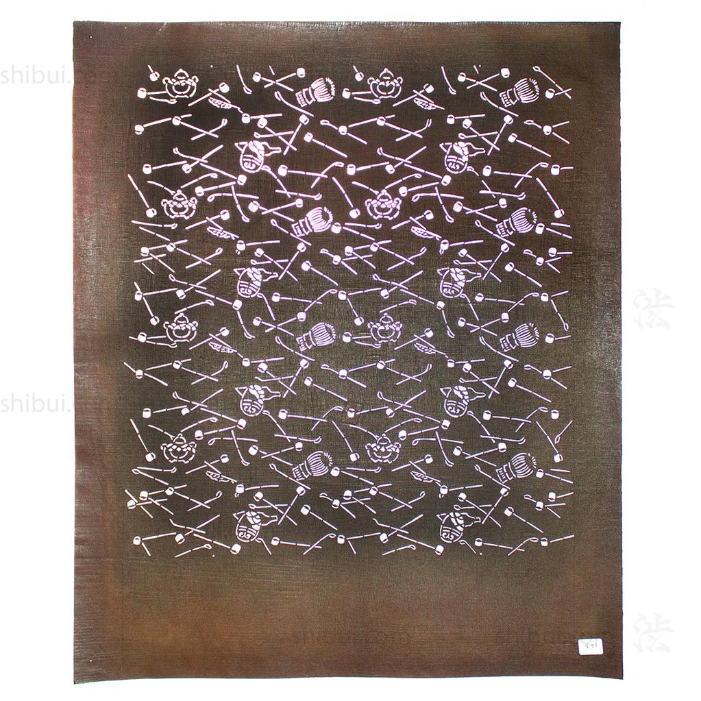 Tea Ceremony Katagami  Japanese Lacquered Paper Stencil - Image 2