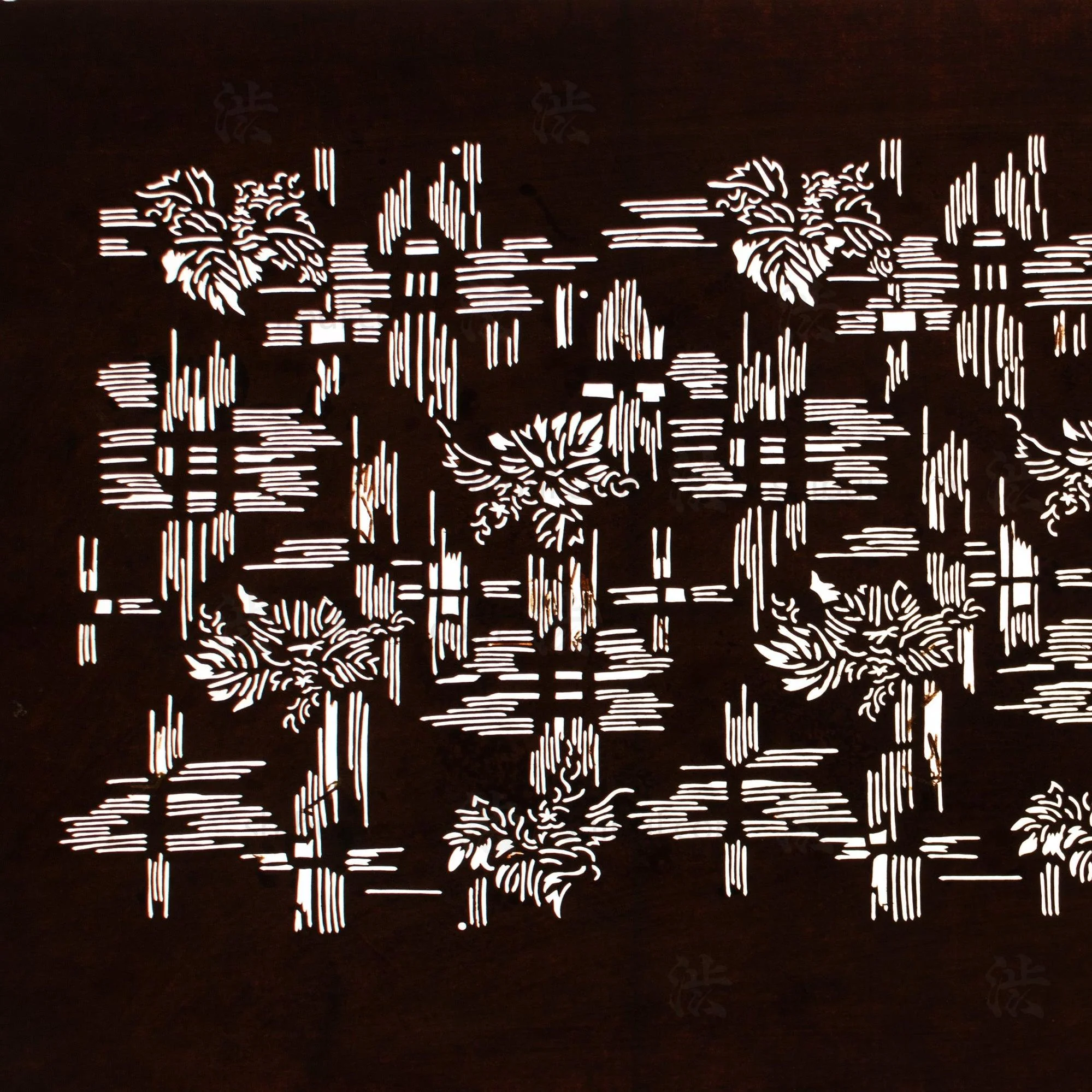 Katagami  Japanese Lacquered Paper Stencil - Image 2
