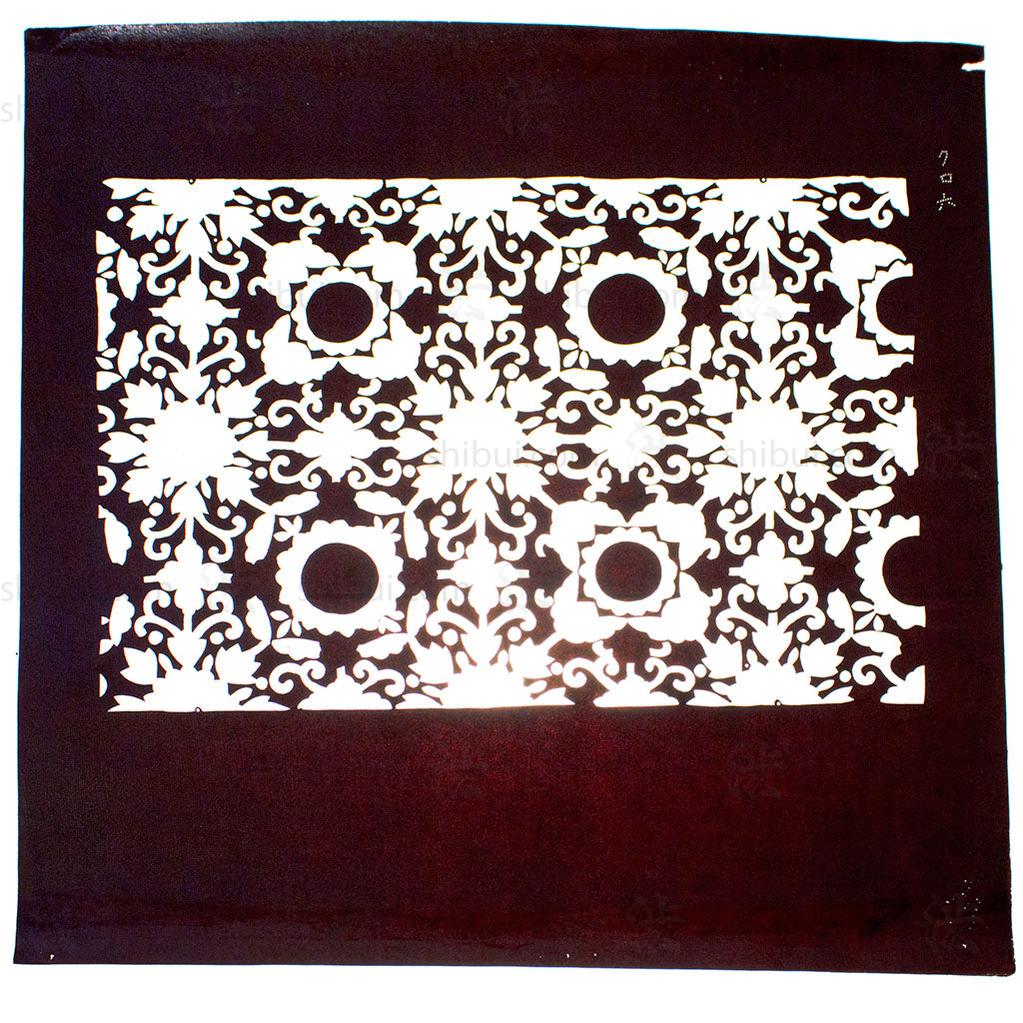 Katagami Japanese Motif Lacquered Paper Stencil Pattern