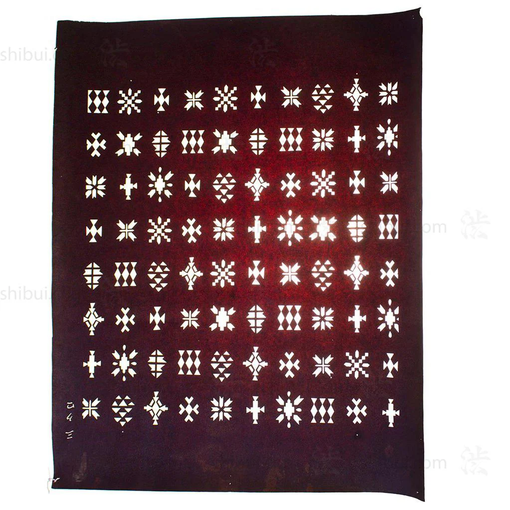 Katagami Japanese Motif Lacquered Paper Stencil Pattern