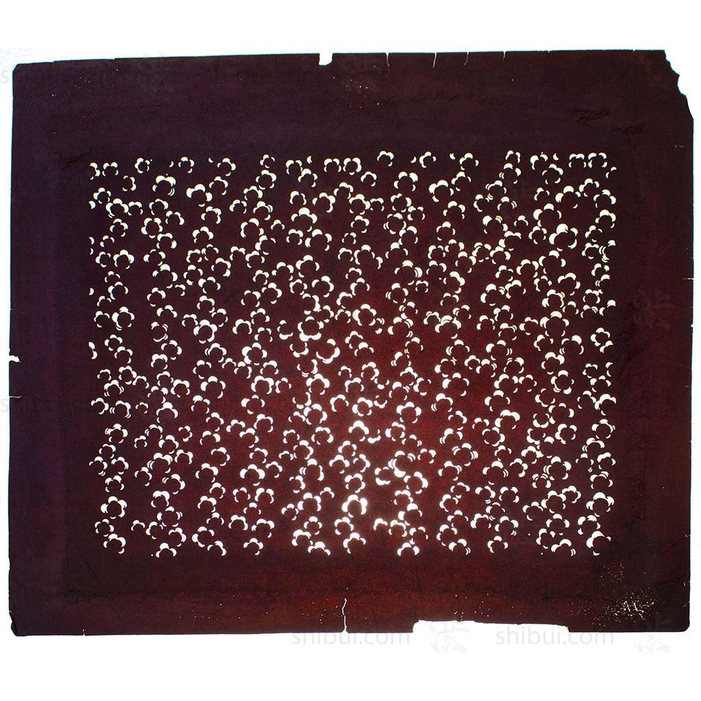 Katagami Japanese Motif Lacquered Paper Stencil Pattern