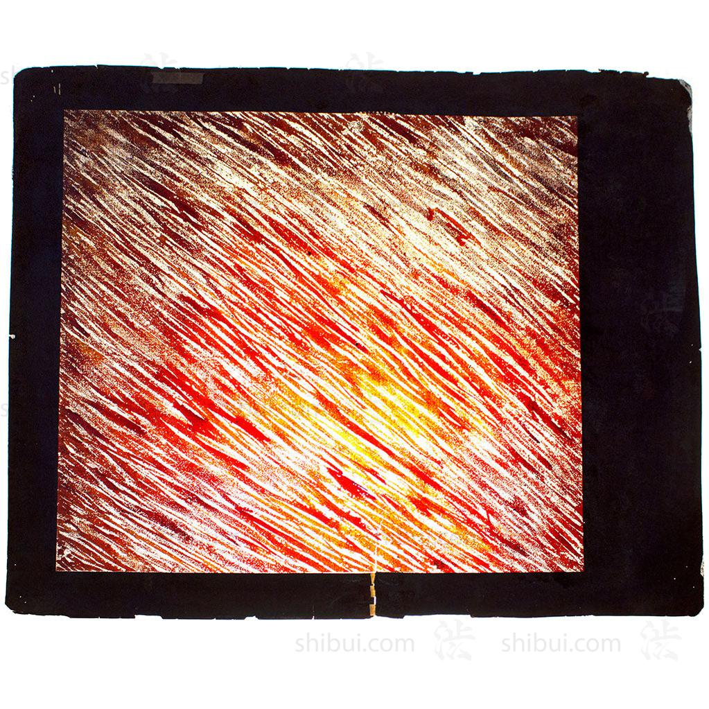 Katagami Japanese Motif Lacquered Paper Stencil Wood-Grain Pattern