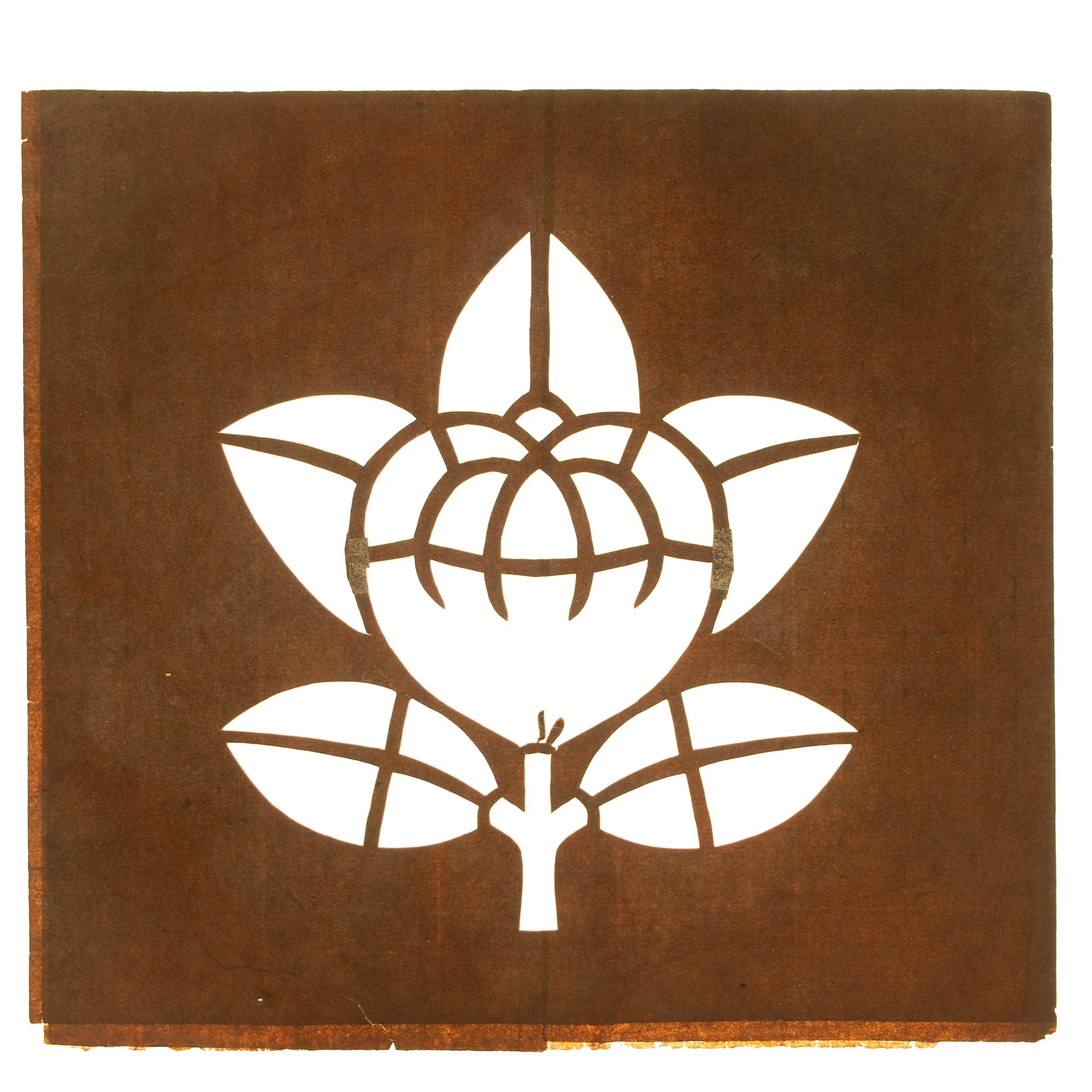 Katagami | Japanese Stencil of a Tachibana Mon Family Crest