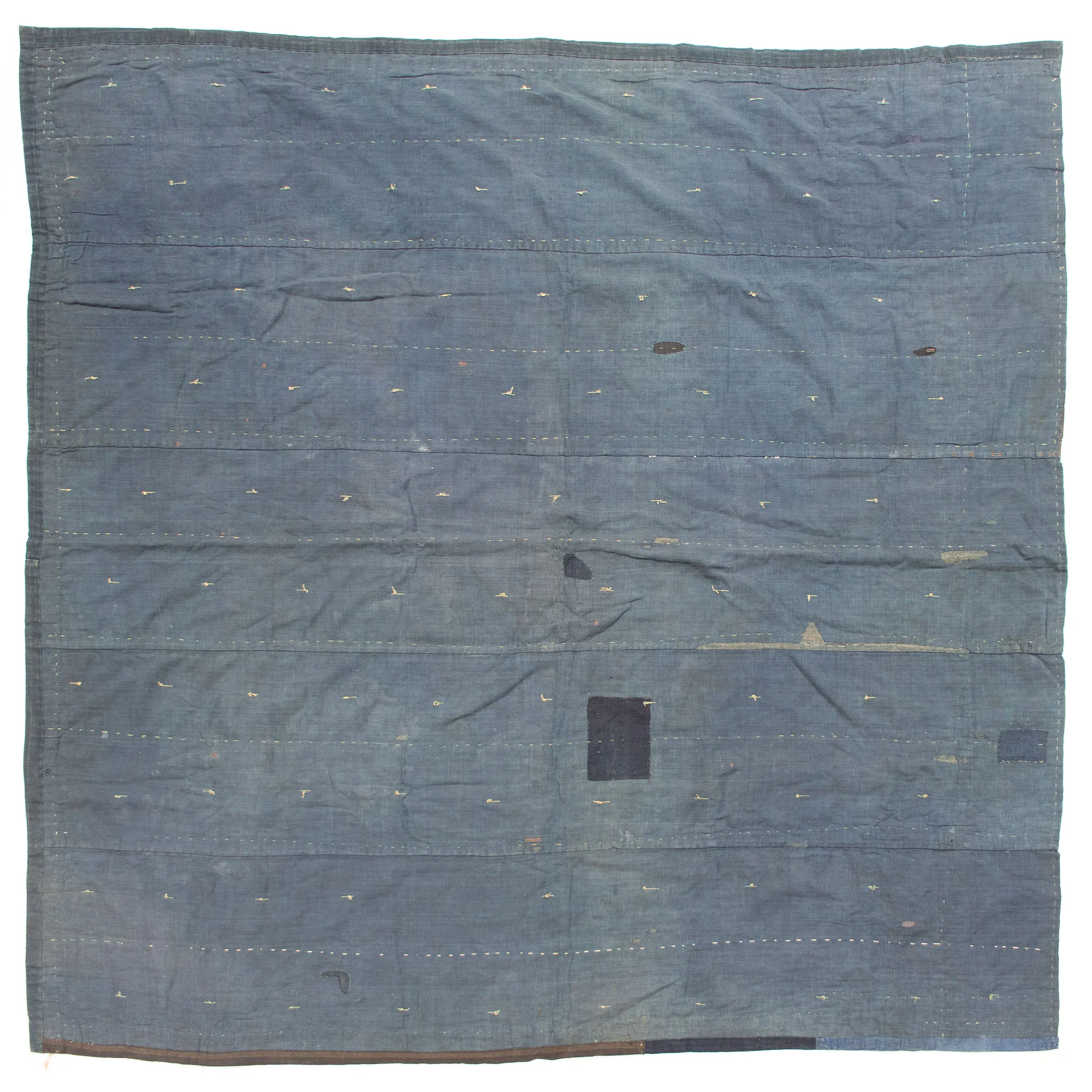 Katazome Boro Blanket | Japanese Stencil Resisted Indigo Dyed Cotton - Image 2