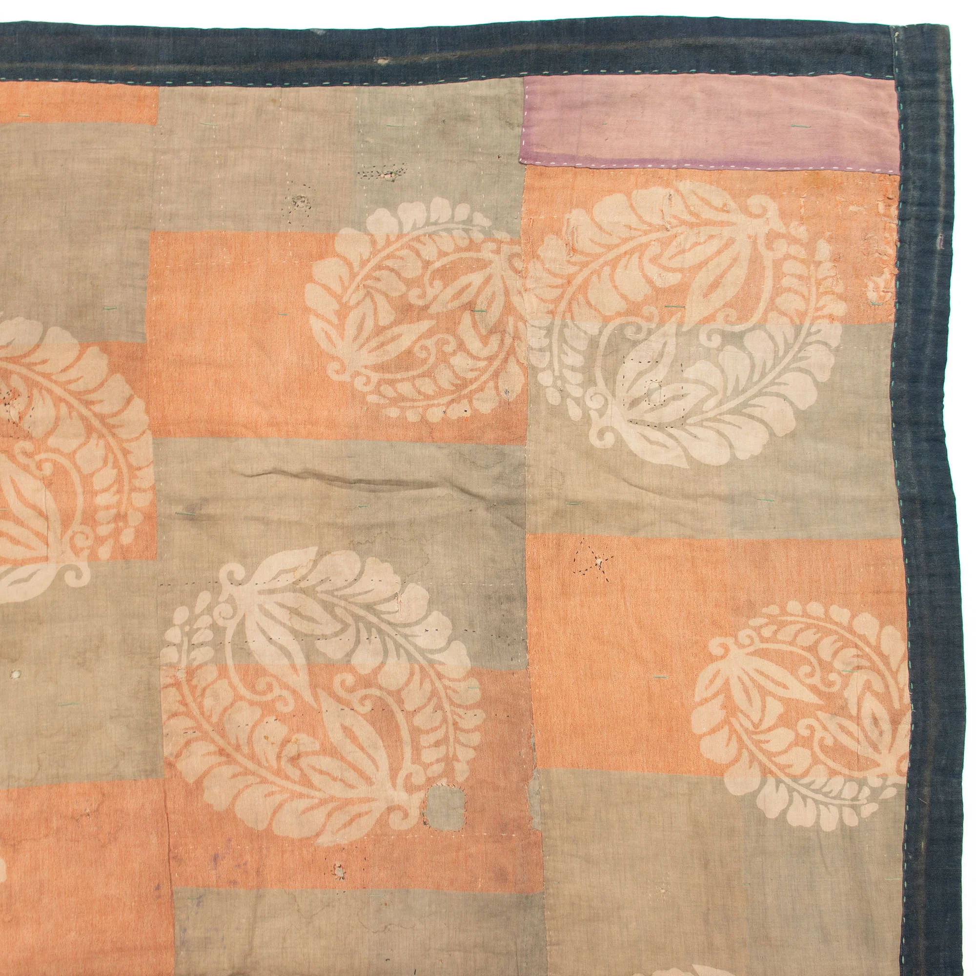 Katazome Boro Blanket | Japanese Stencil Resisted Indigo Dyed Cotton - Image 4
