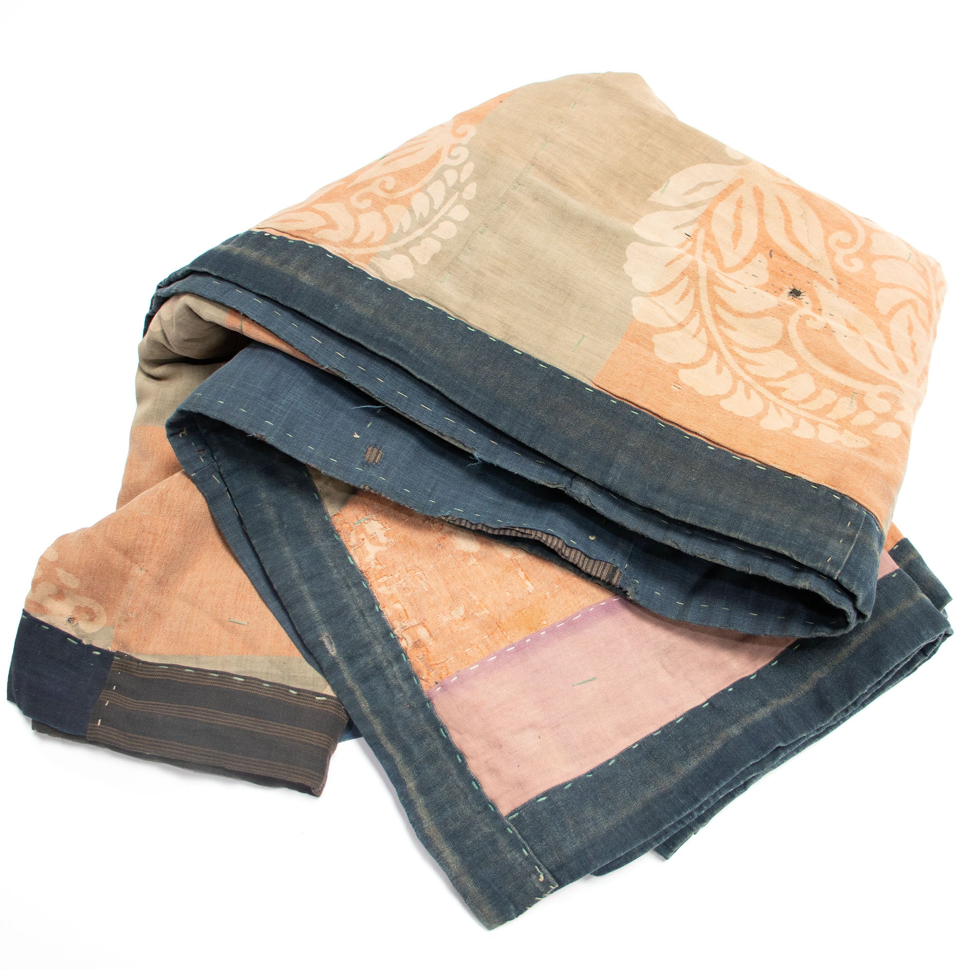 Katazome Boro Blanket | Japanese Stencil Resisted Indigo Dyed Cotton - Image 5