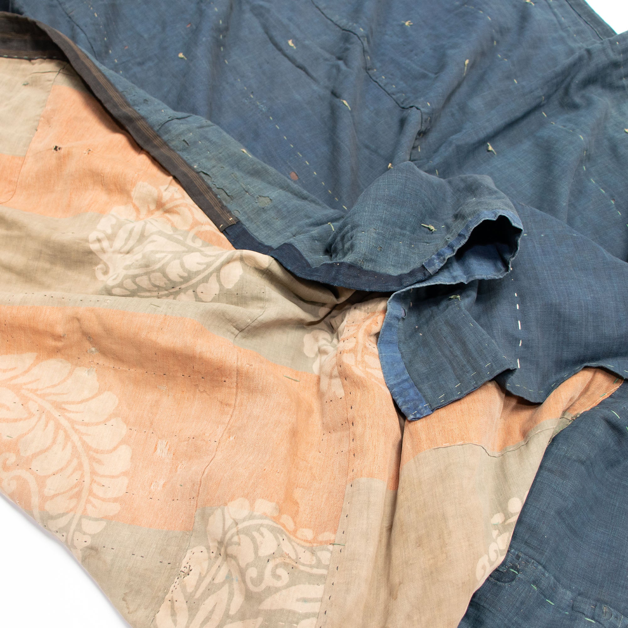 Katazome Boro Blanket | Japanese Stencil Resisted Indigo Dyed Cotton - Image 6