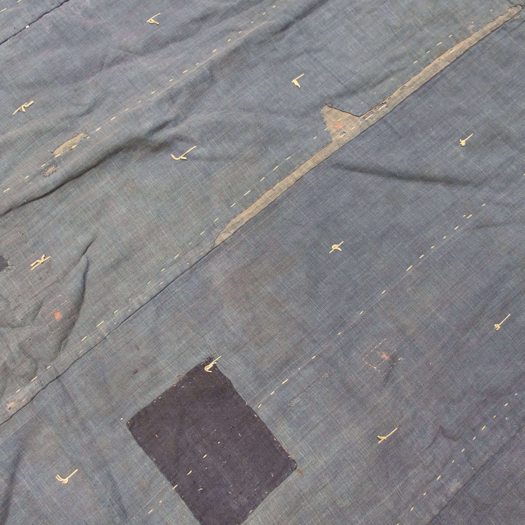 Katazome Boro Blanket | Japanese Stencil Resisted Indigo Dyed Cotton - Image 7