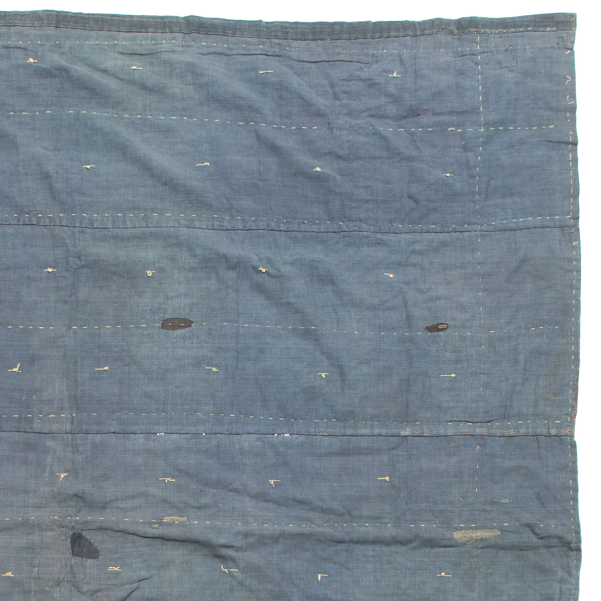 Katazome Boro Blanket | Japanese Stencil Resisted Indigo Dyed Cotton - Image 9