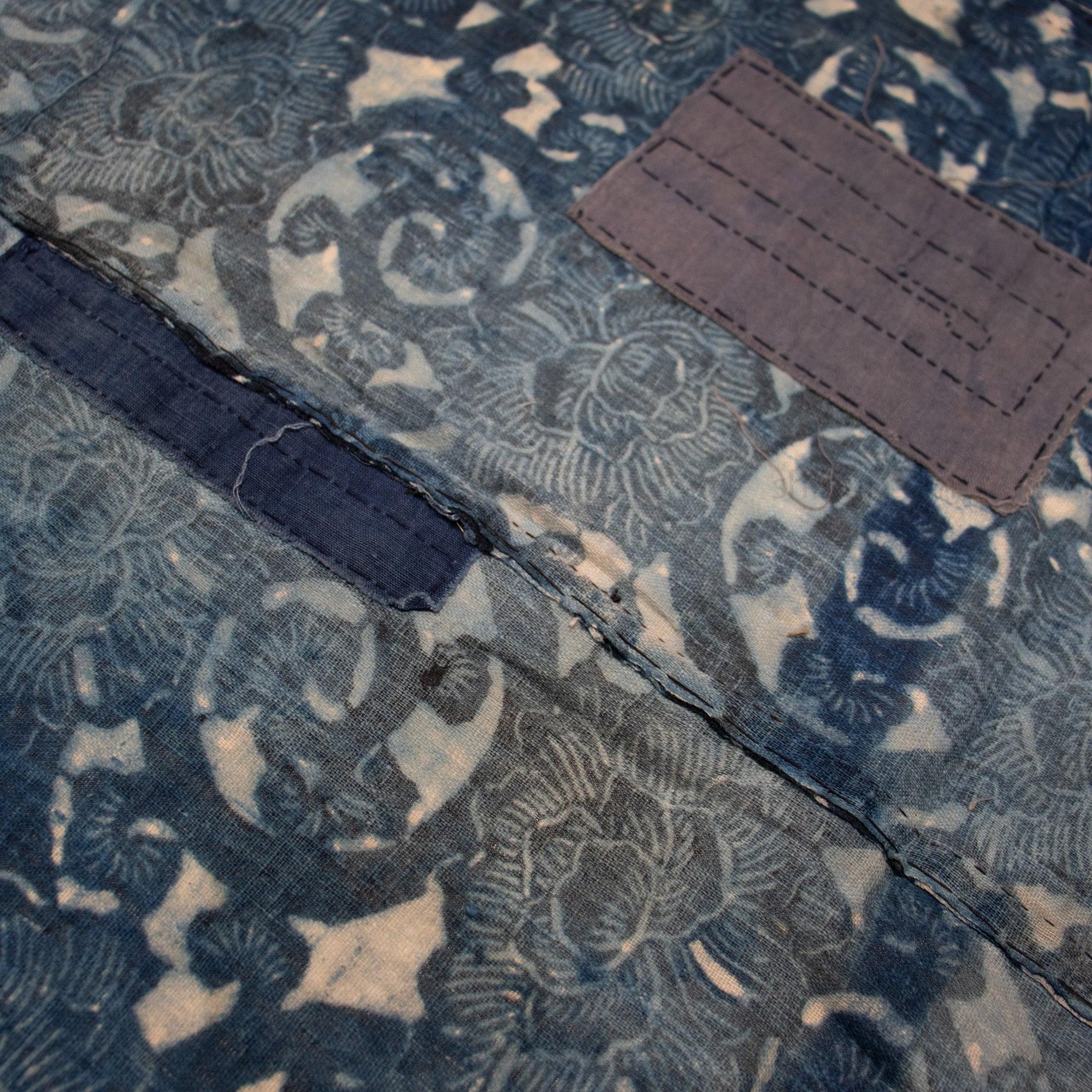 Katazome Futonji -Japanese Indigo Futon Cover with Botan Motif - Image 7