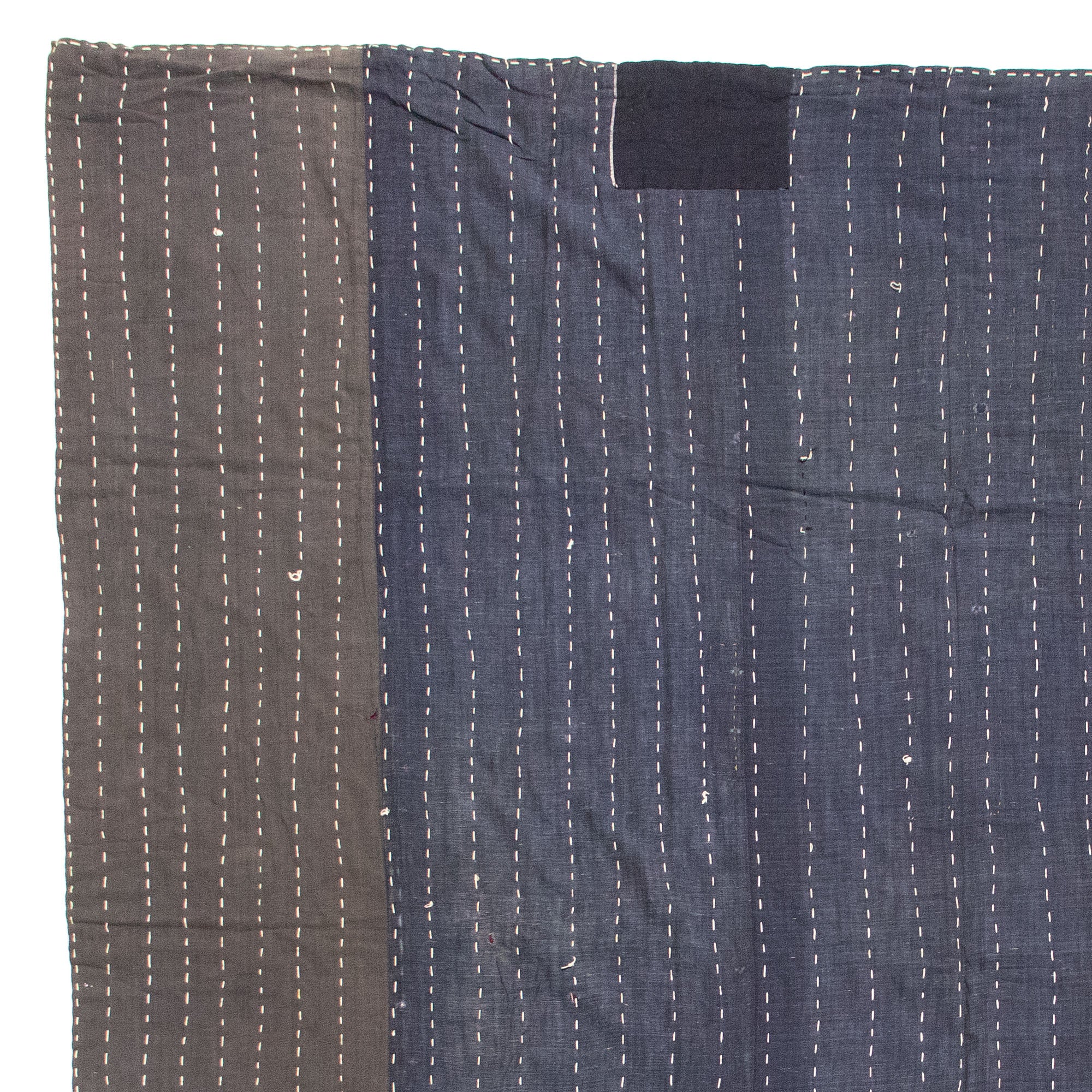 Katazome & Sashiko Multilayer Blanket | Japanese Stencil Resisted Indigo Dyed Cotton - Image 6