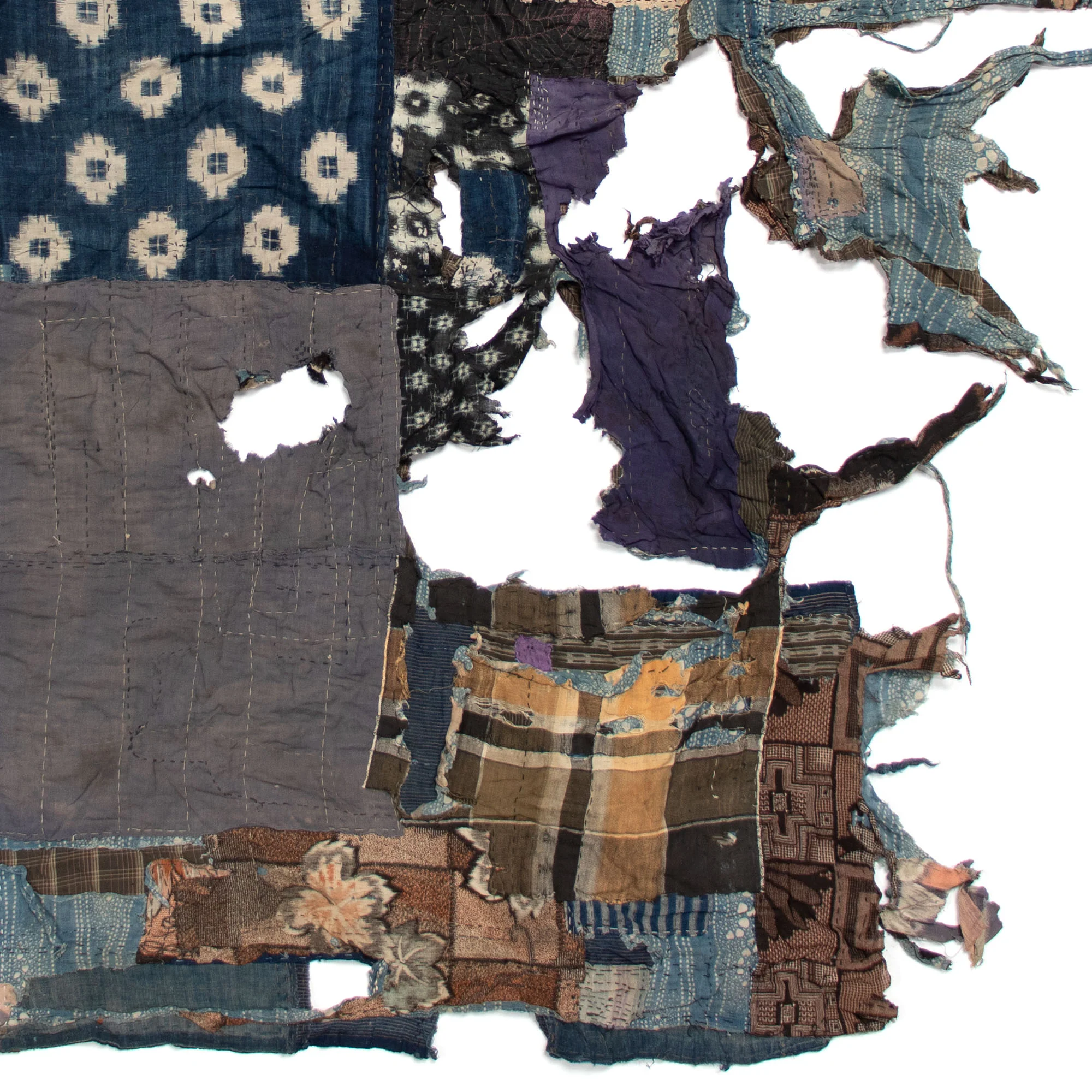 Katazome & Shima Boro Blanket | Japanese Stencil Resisted Indigo Dyed Cotton - Image 5