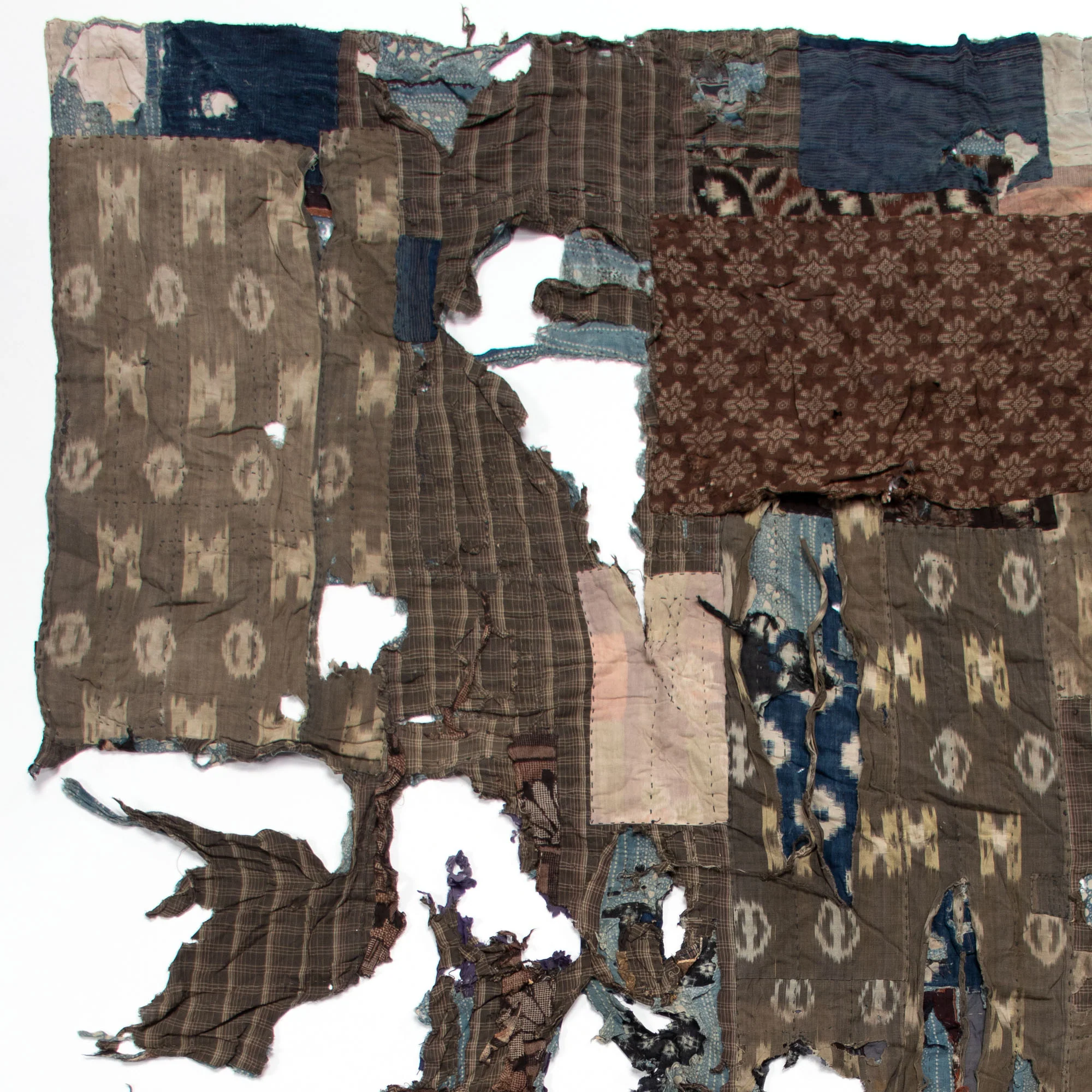 Katazome & Shima Boro Blanket | Japanese Stencil Resisted Indigo Dyed Cotton - Image 7
