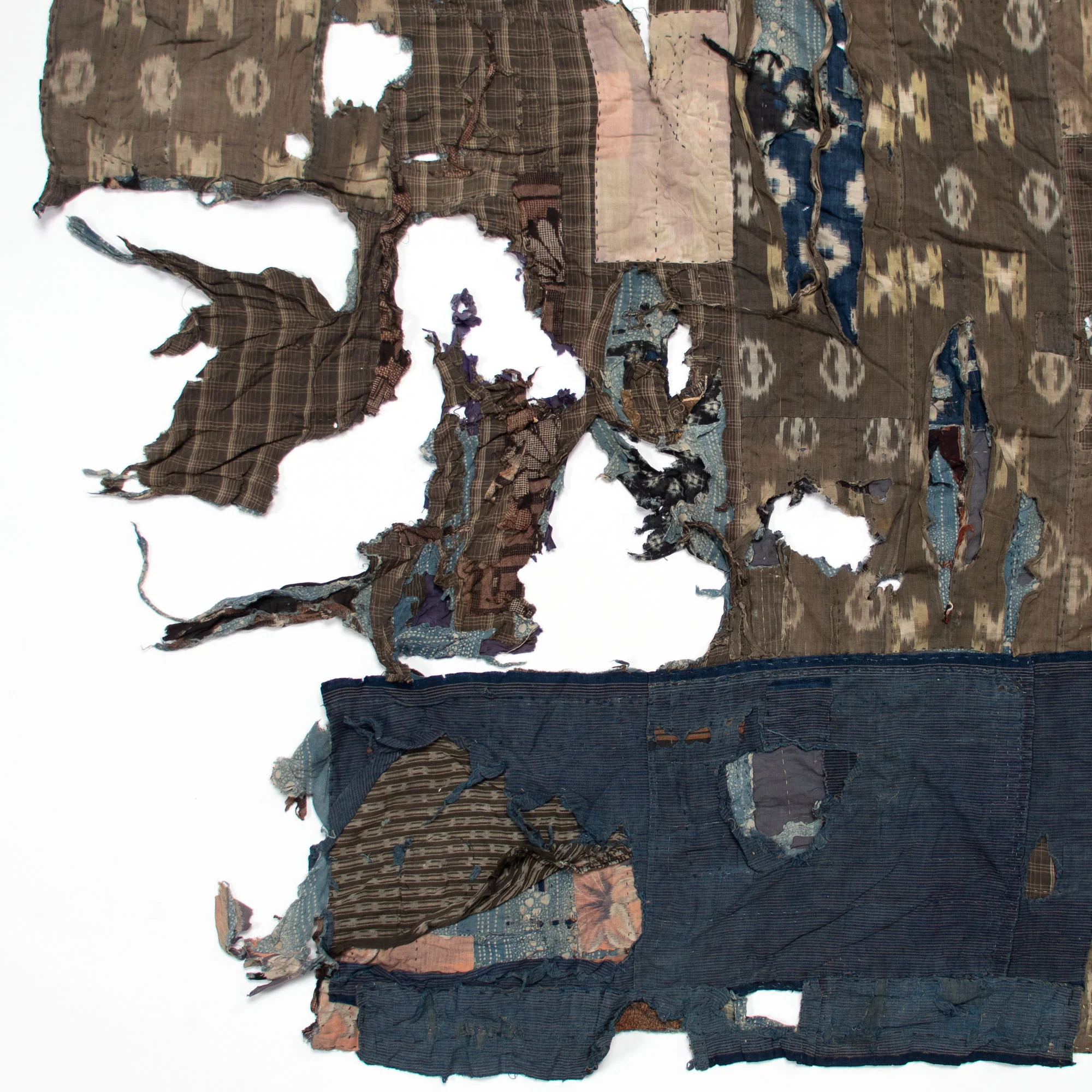Katazome & Shima Boro Blanket | Japanese Stencil Resisted Indigo Dyed Cotton - Image 8
