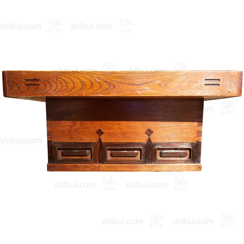 Keyaki Naga Hibachi Kansai Japanese Antique Brazier Coffee Table - Image 7