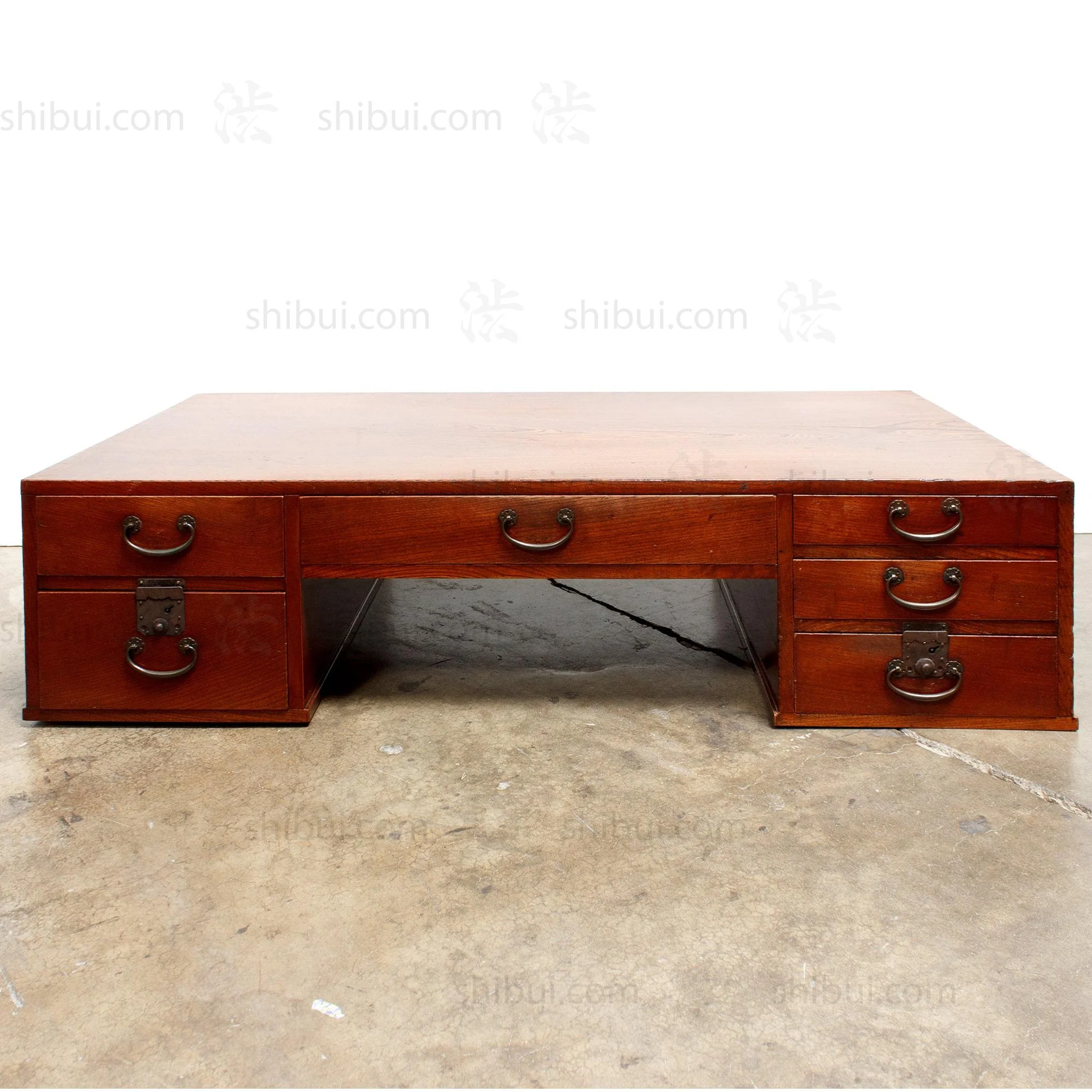 Keyaki Wood Desk  - Early 20th Century Writing Table - Image 6