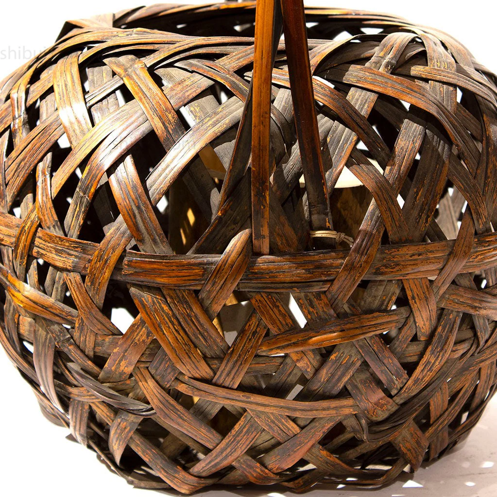 Large Antique Japanese Bamboo Ikebana Flower Basket - Image 3