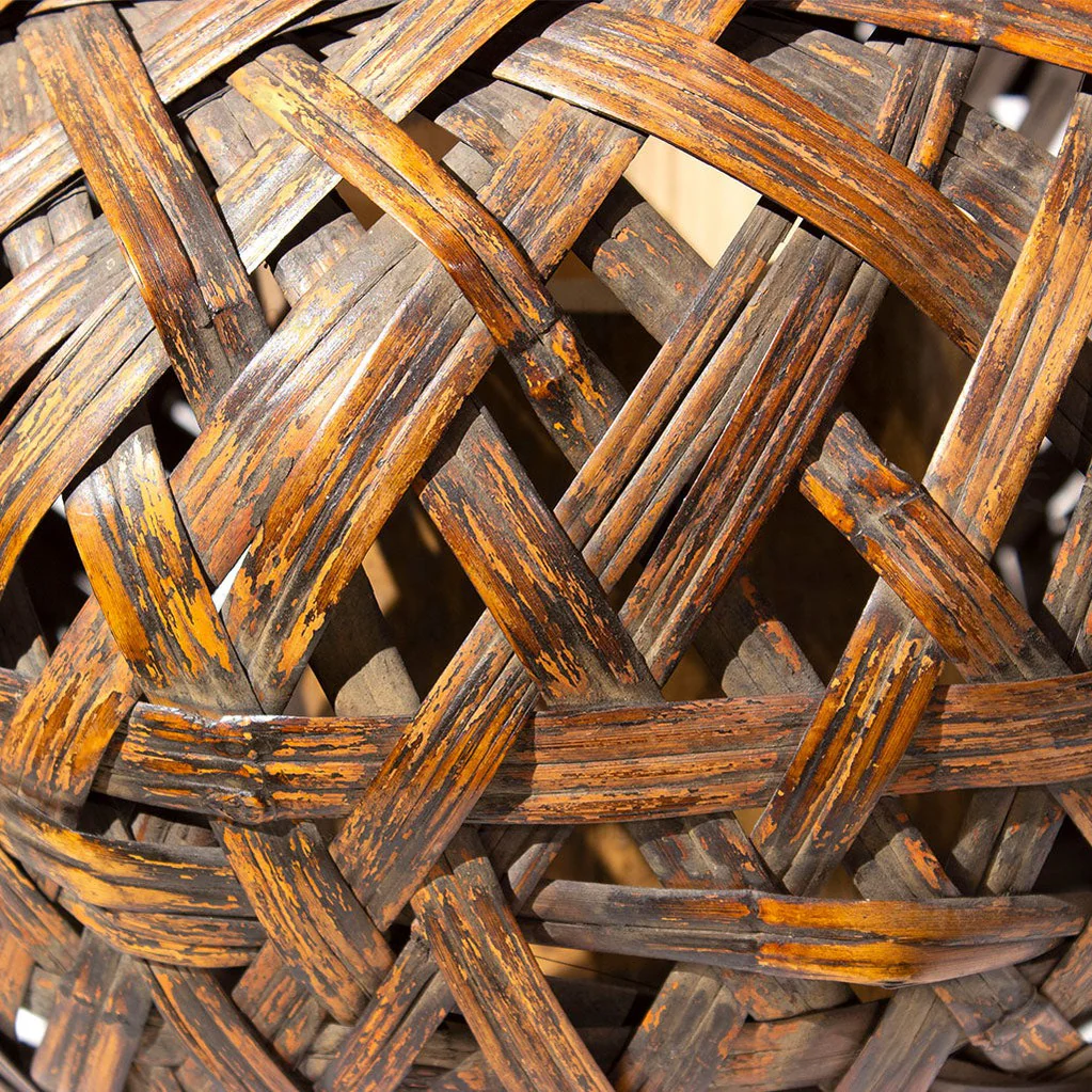 Large Antique Japanese Bamboo Ikebana Flower Basket - Image 4