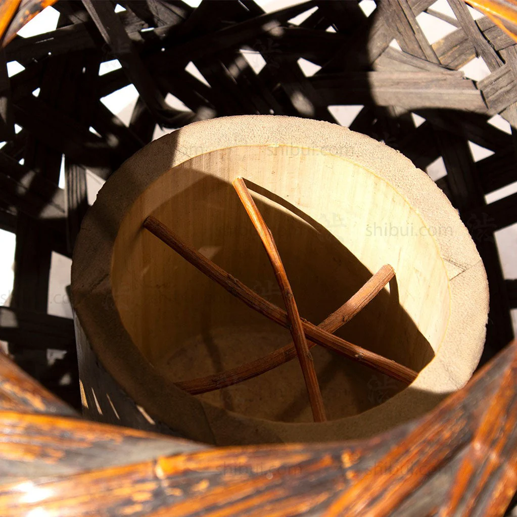 Large Antique Japanese Bamboo Ikebana Flower Basket - Image 7