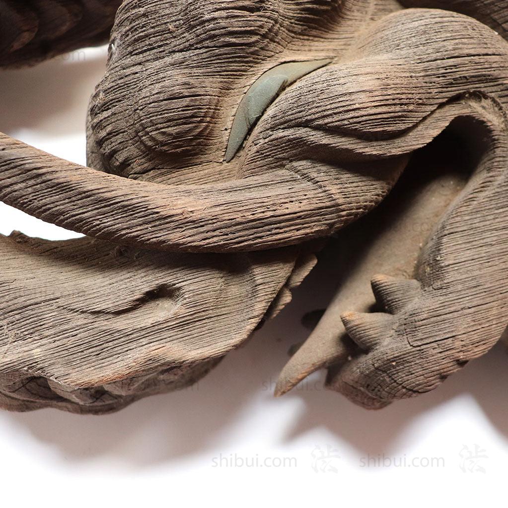 Large Pair of Japanese Antique Hand Carved Hardwood Baku Carvings - Image 6