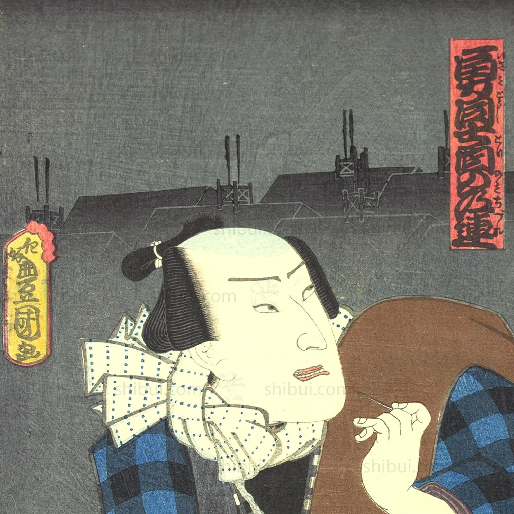 Heroes Together at the Tori-no-machi Festival | Antique Japanese Wood Block Print - Image 2