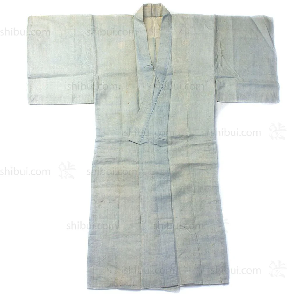 Light Blue Mens Asa Hemp Kimono w/ Family Crest - Image 2