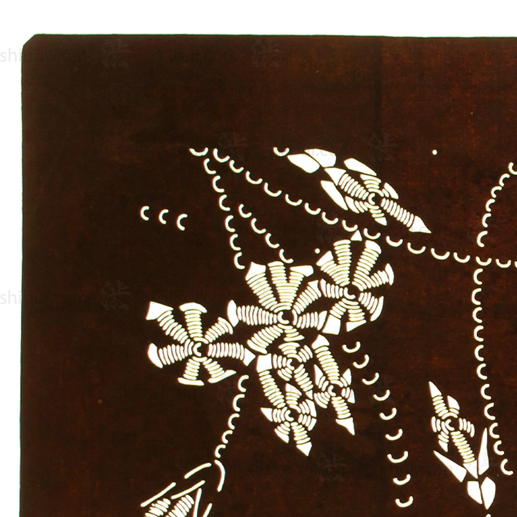 Meiji Floral Katagami | Japanese Lacquered Paper Stencil - Image 3