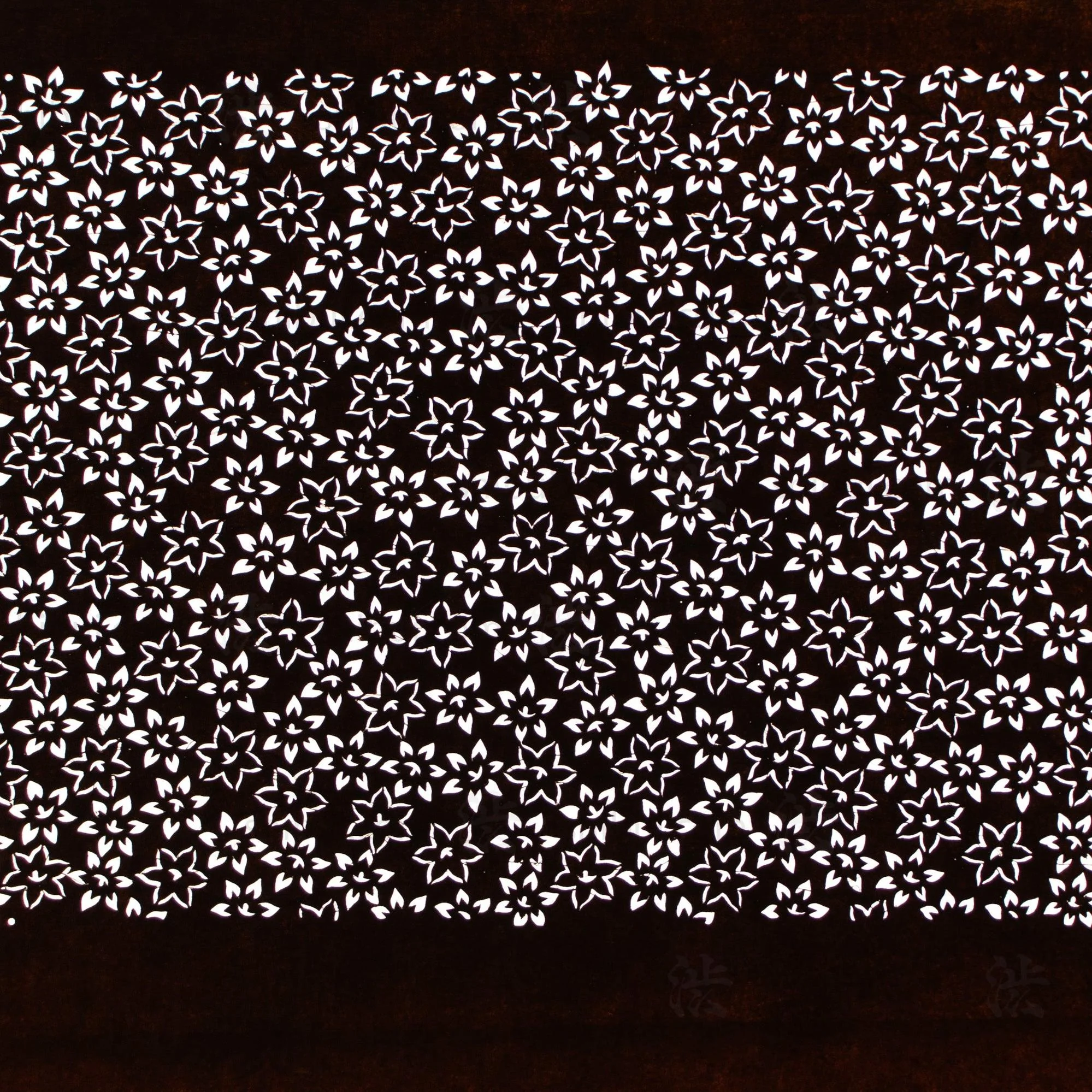 Meiji Floral Katagami | Japanese Lacquered Paper Stencil - Image 2