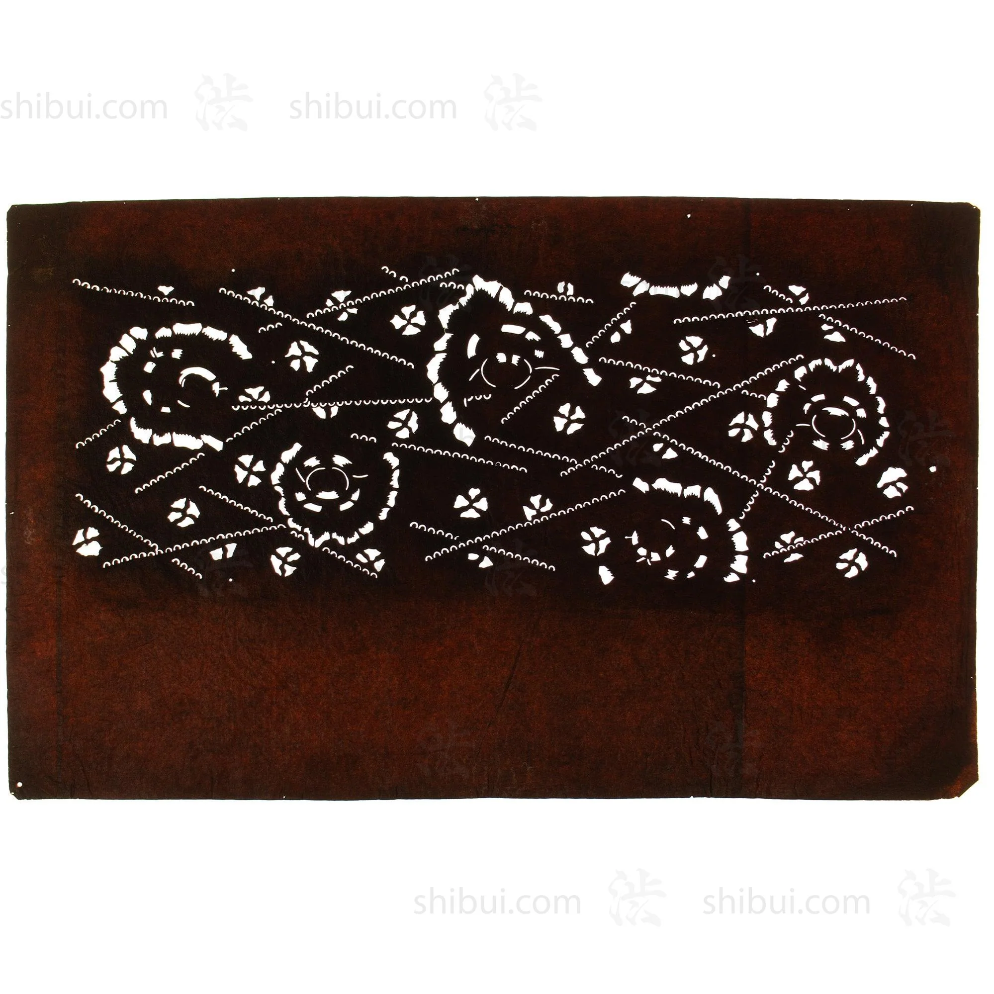 Meiji Sparrow Katagami | Japanese Lacquered Paper Stencil