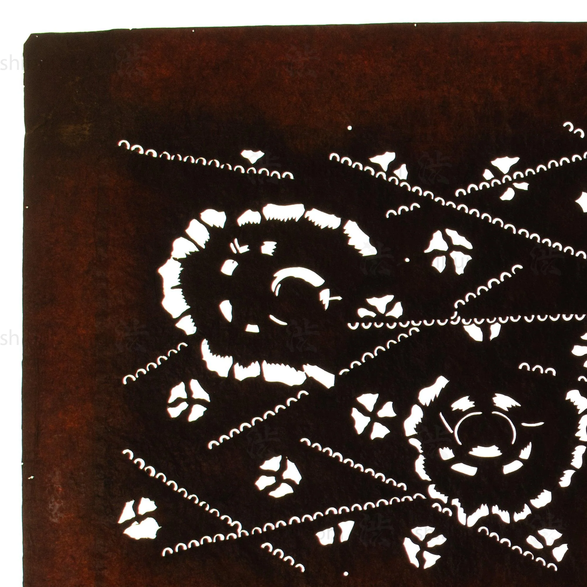 Meiji Sparrow Katagami | Japanese Lacquered Paper Stencil - Image 3