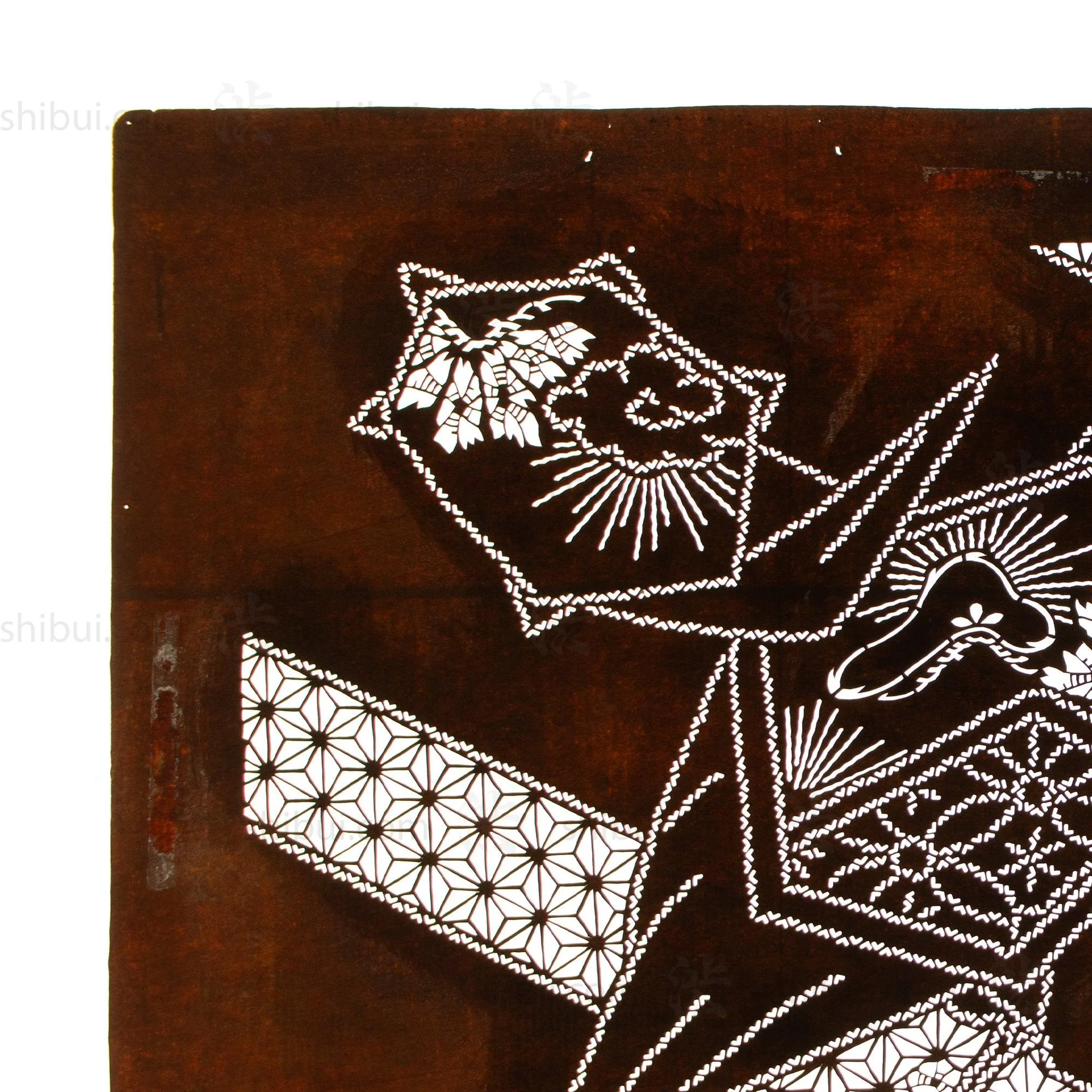 Meiji Tortoise Katagami | Japanese Lacquered Paper Stencil - Image 3