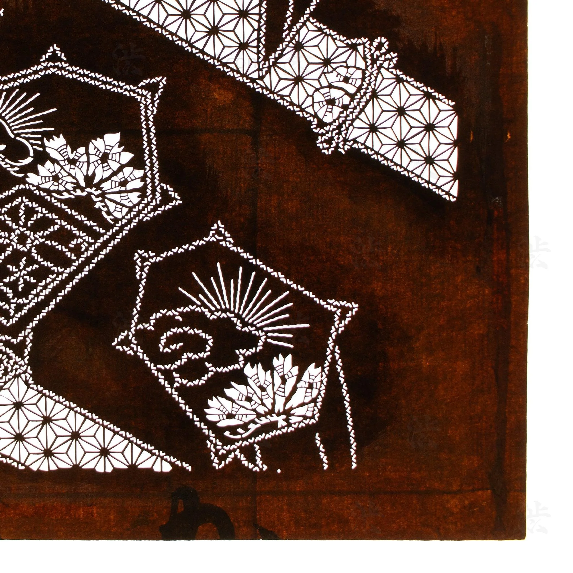 Meiji Tortoise Katagami | Japanese Lacquered Paper Stencil - Image 4
