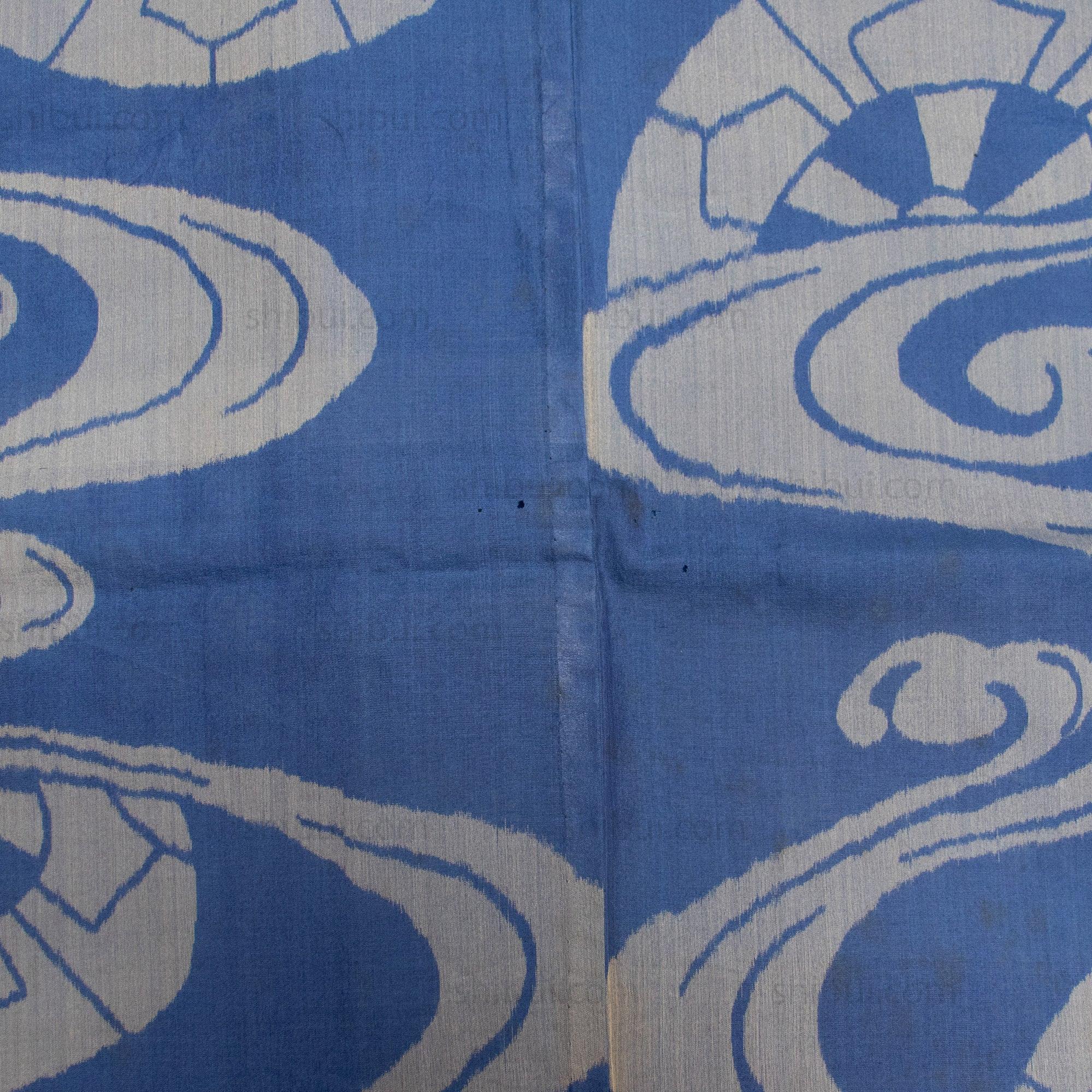 Meisen Kimono with Water and Wagon Wheel Motif - Image 5