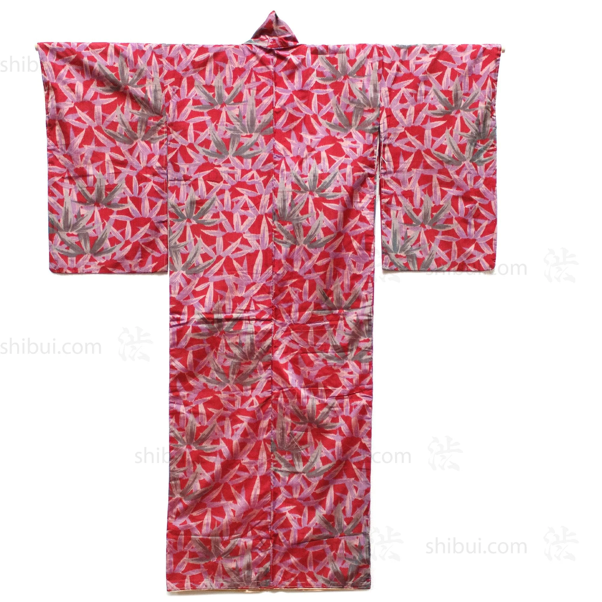 Meisen Silk Kimono with Bamboo Motif - Image 2