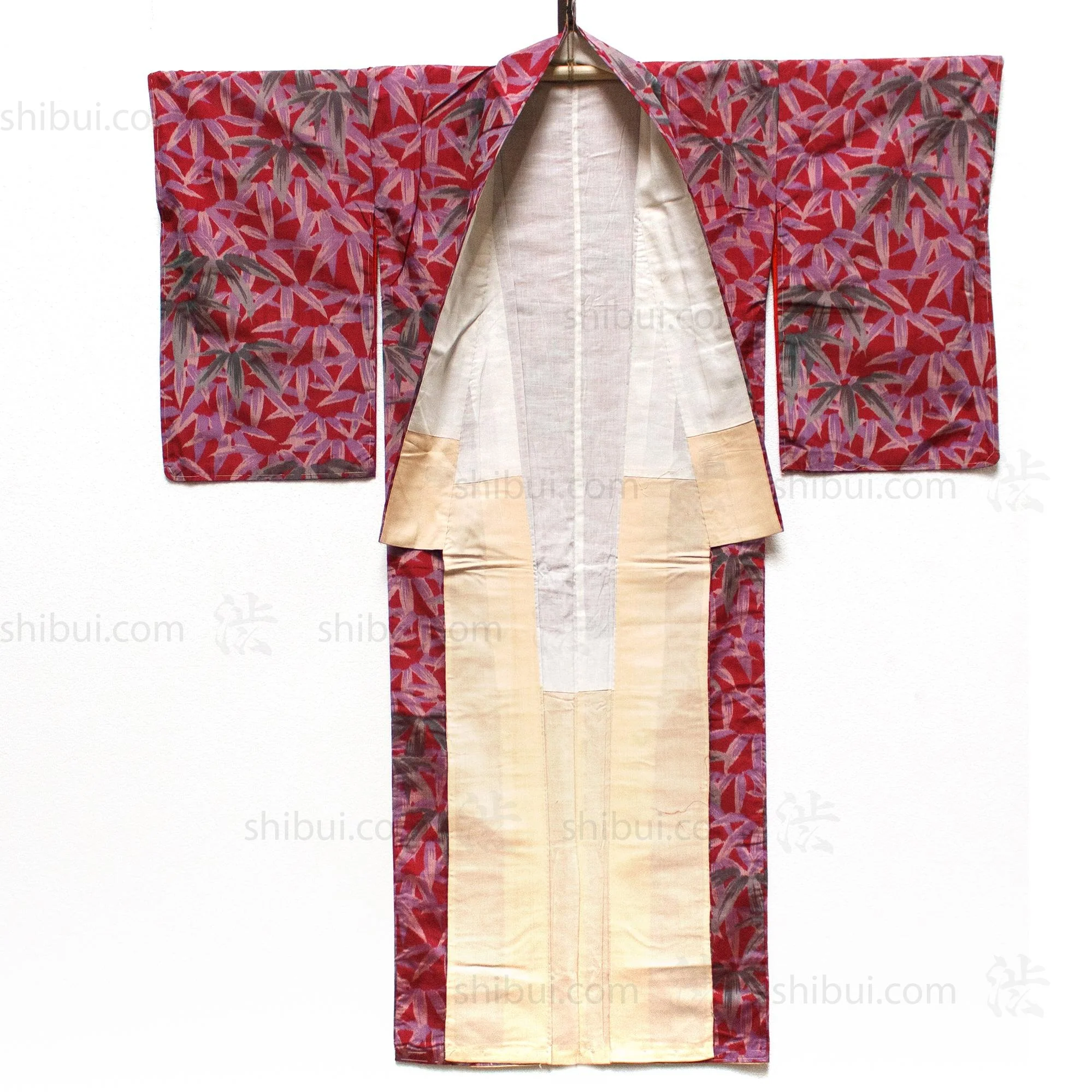 Meisen Silk Kimono with Bamboo Motif - Image 5
