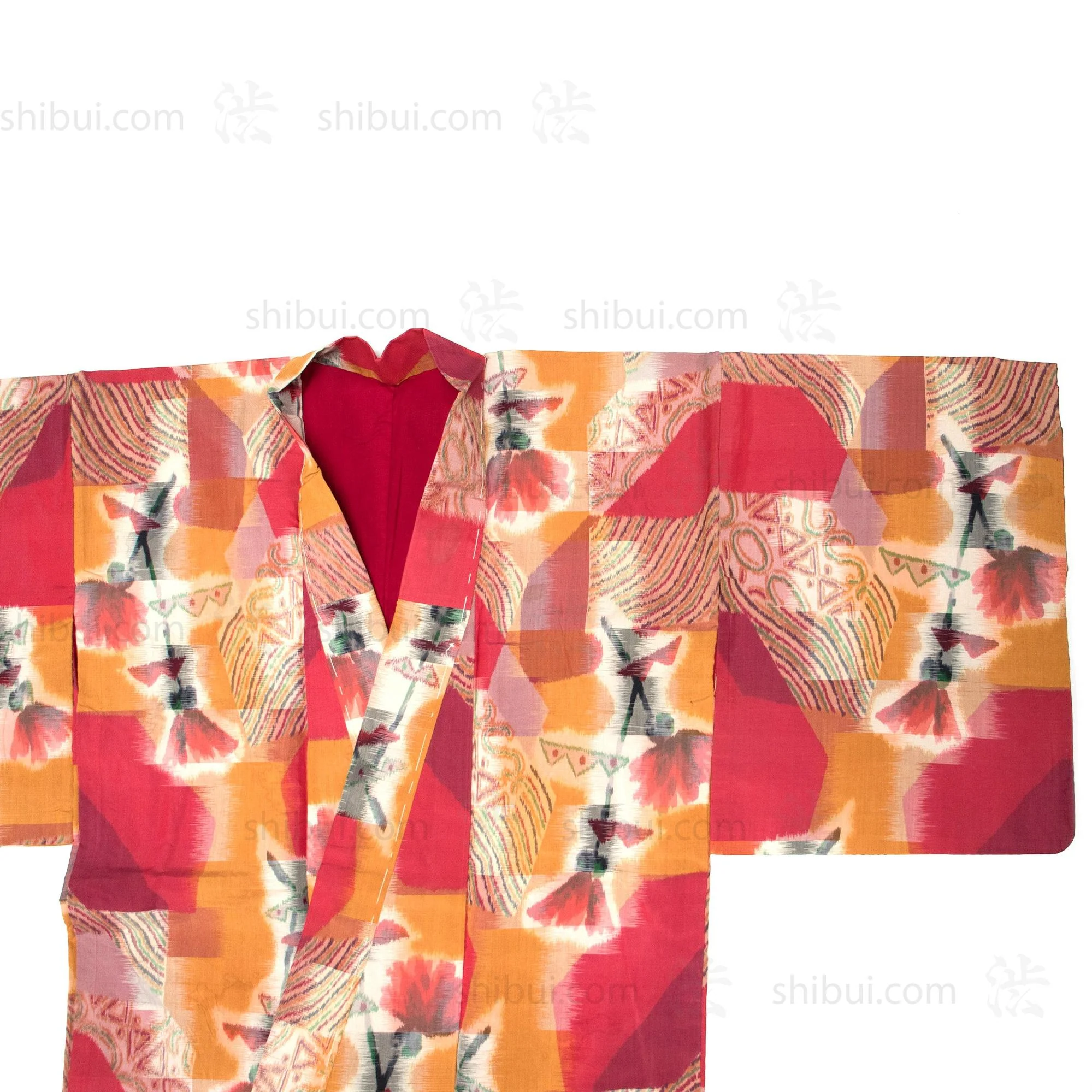 Meisen Silk Kimono with Poppy - Image 3