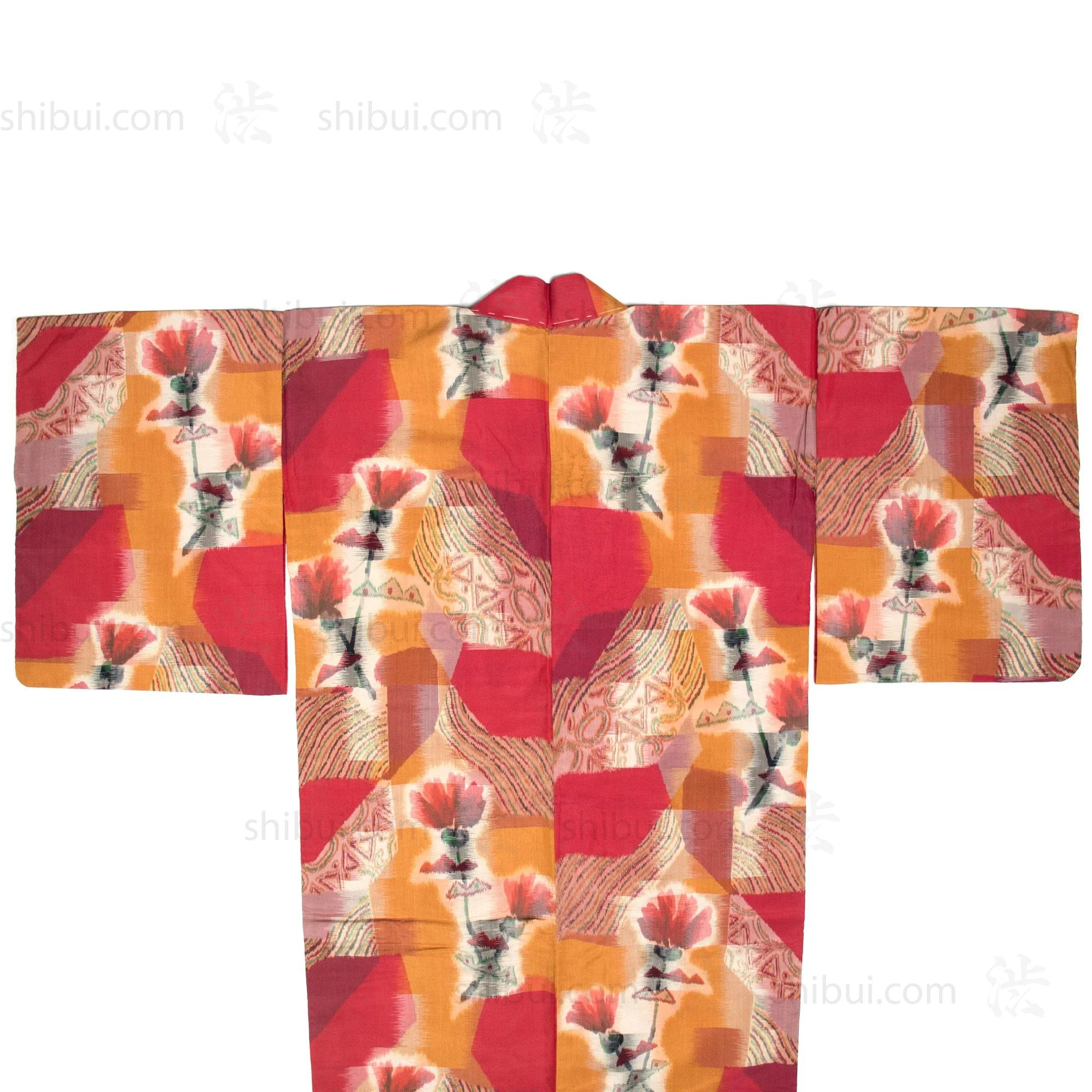 Meisen Silk Kimono with Poppy - Image 6