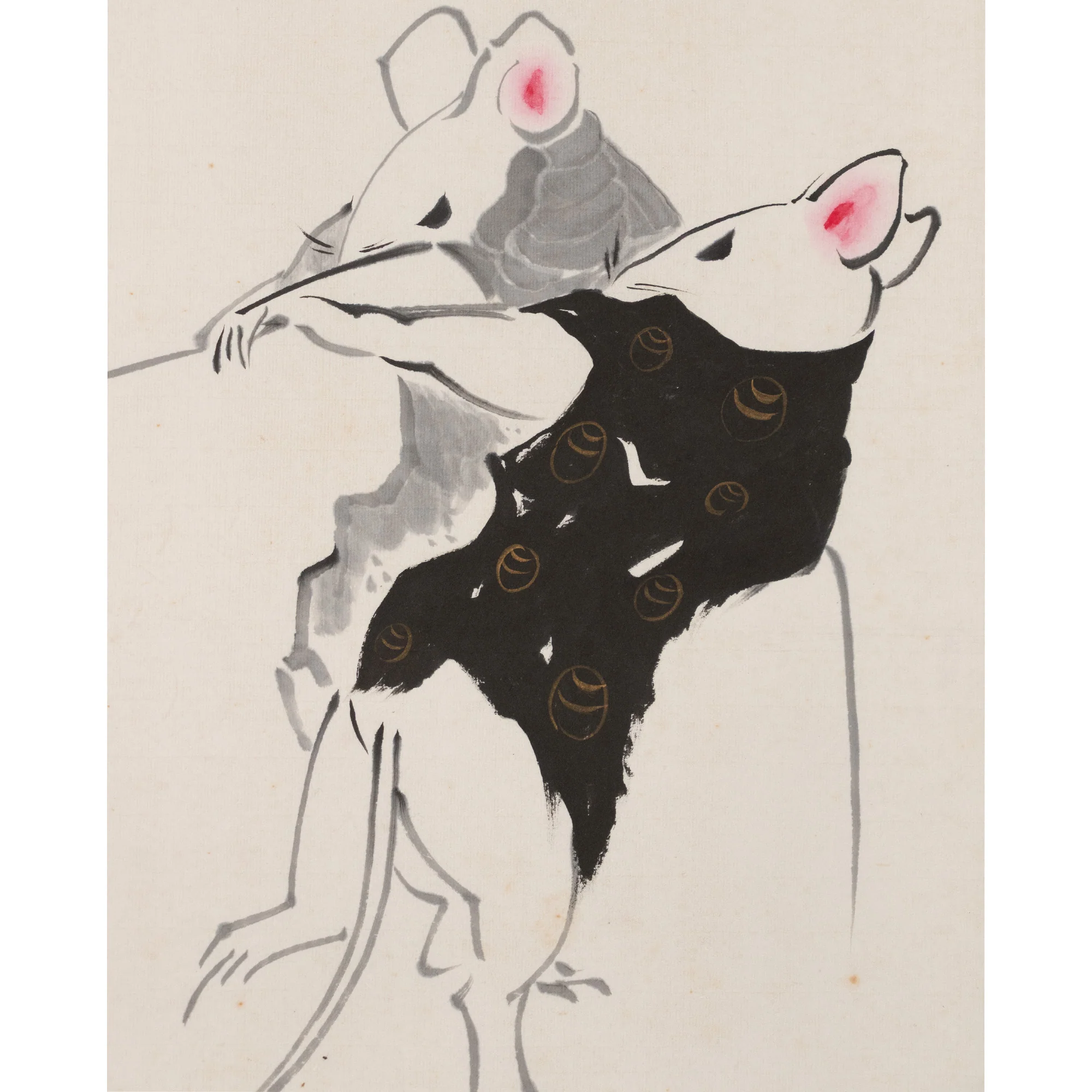 Mice Pulling Together Scroll | Kinoene Fukuju