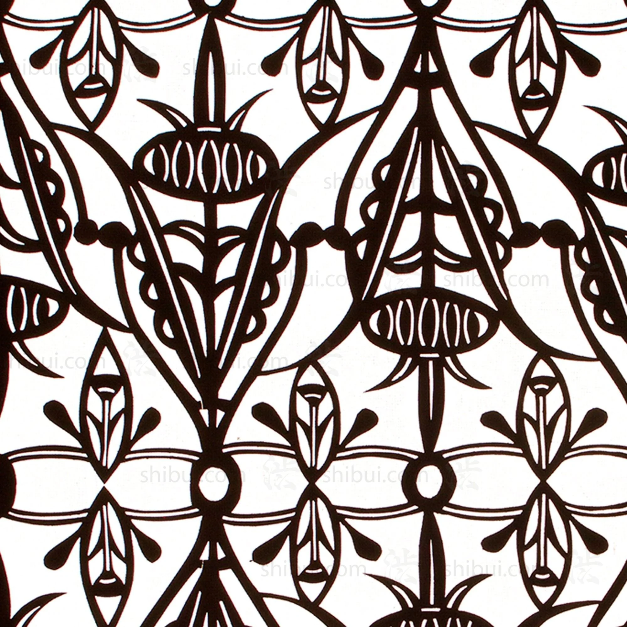 Mirrored Motif Katagami | Japanese Lacquered Paper Stencil - Image 2