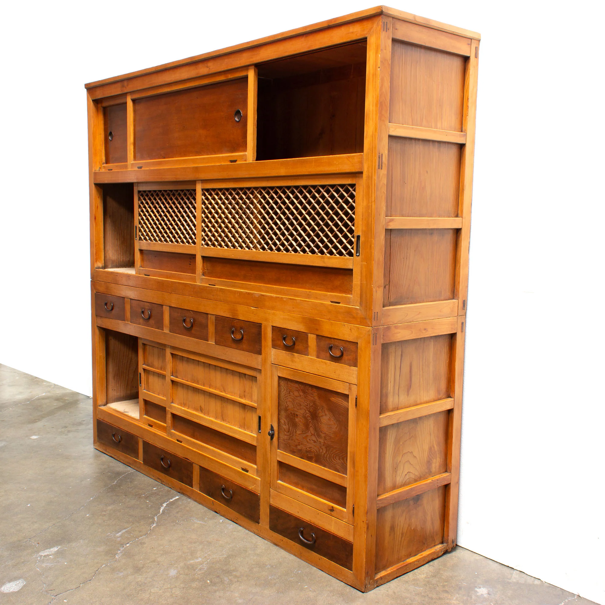 Mizuya Tansu from Gifu Pref| Japanese Antique Cabinet | 6' Width, 2 Section - Image 5
