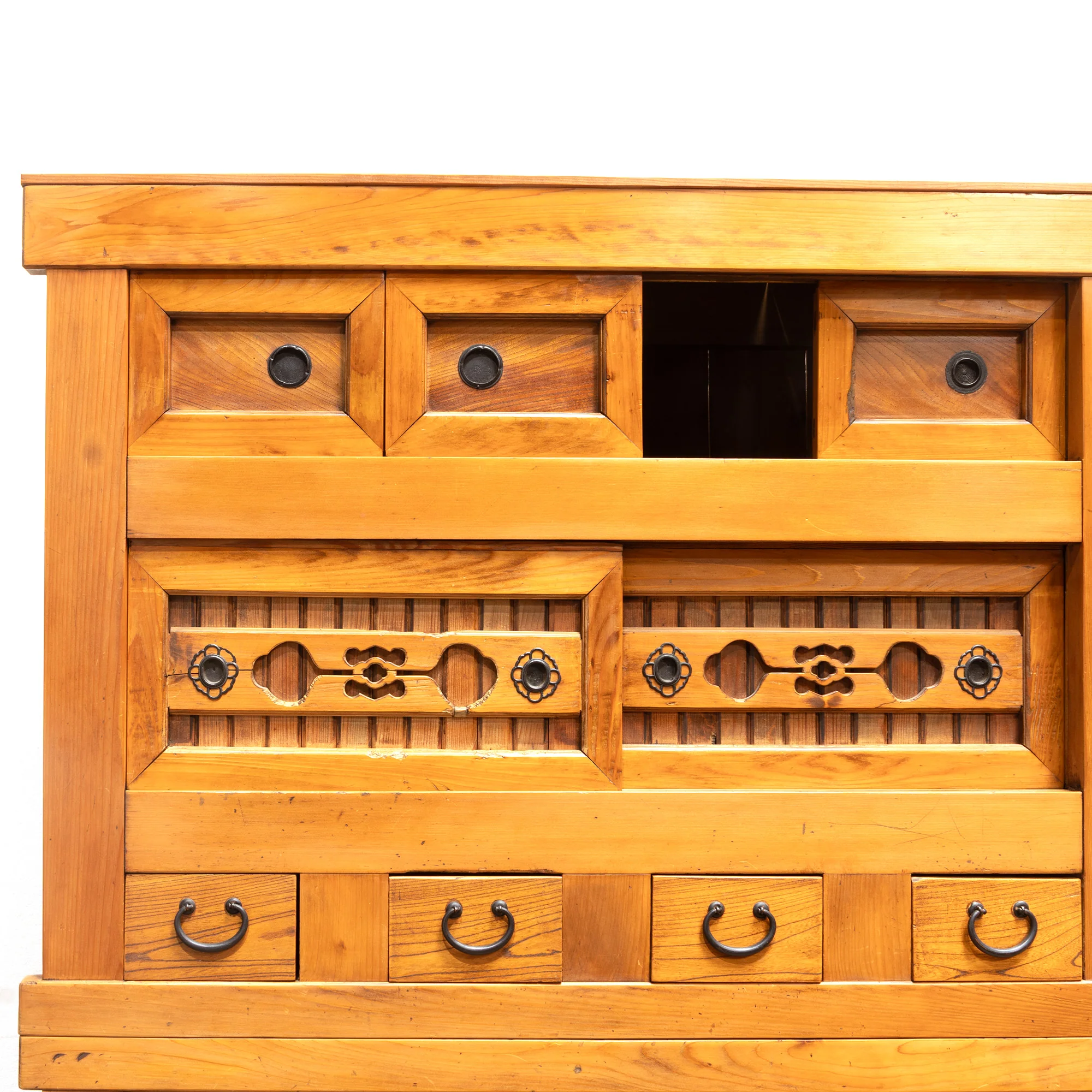 Mizuya Tansu from Kyoto | Japanese Antique Cabinet | ~4' Width, 2 Section - Image 5