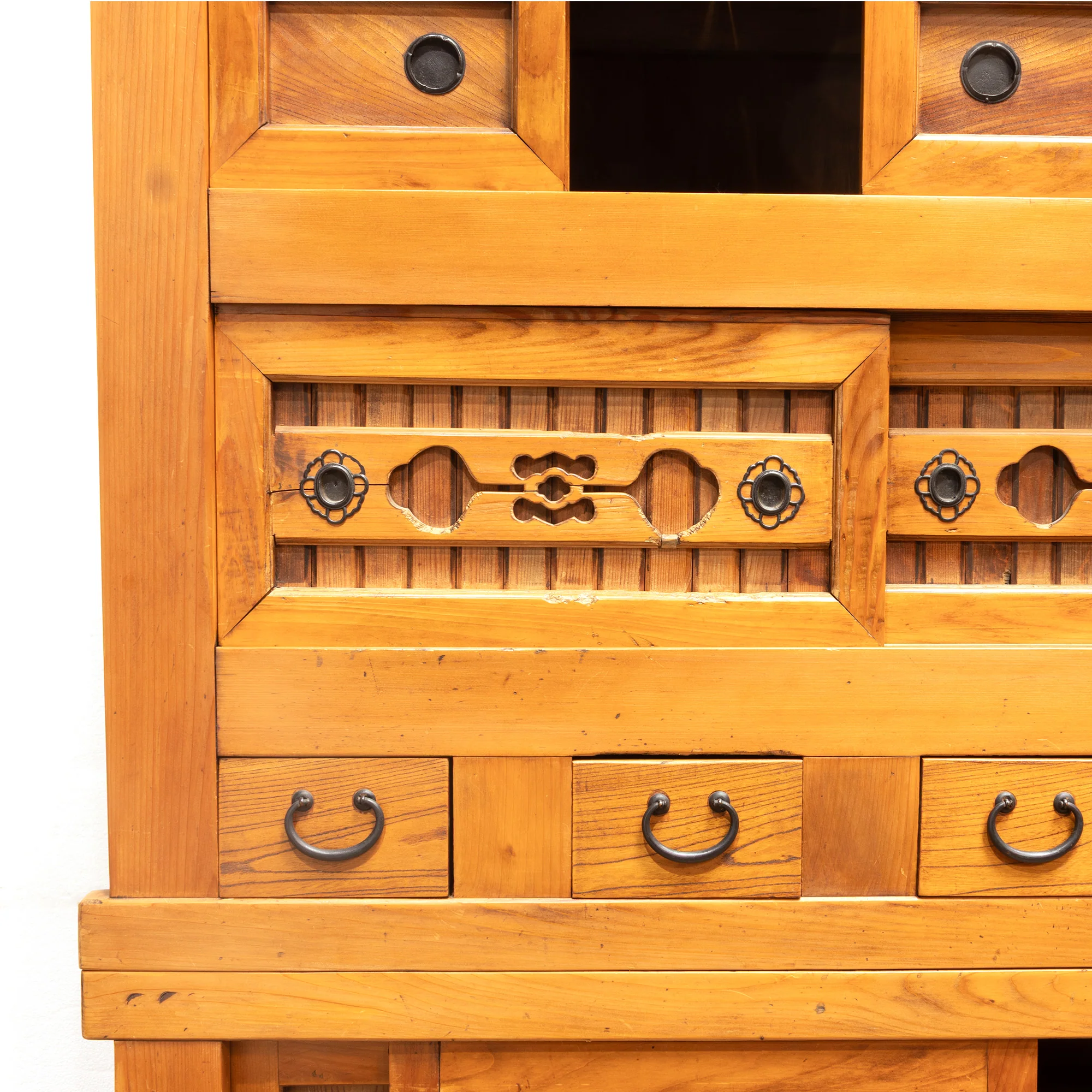 Mizuya Tansu from Kyoto | Japanese Antique Cabinet | ~4' Width, 2 Section - Image 6