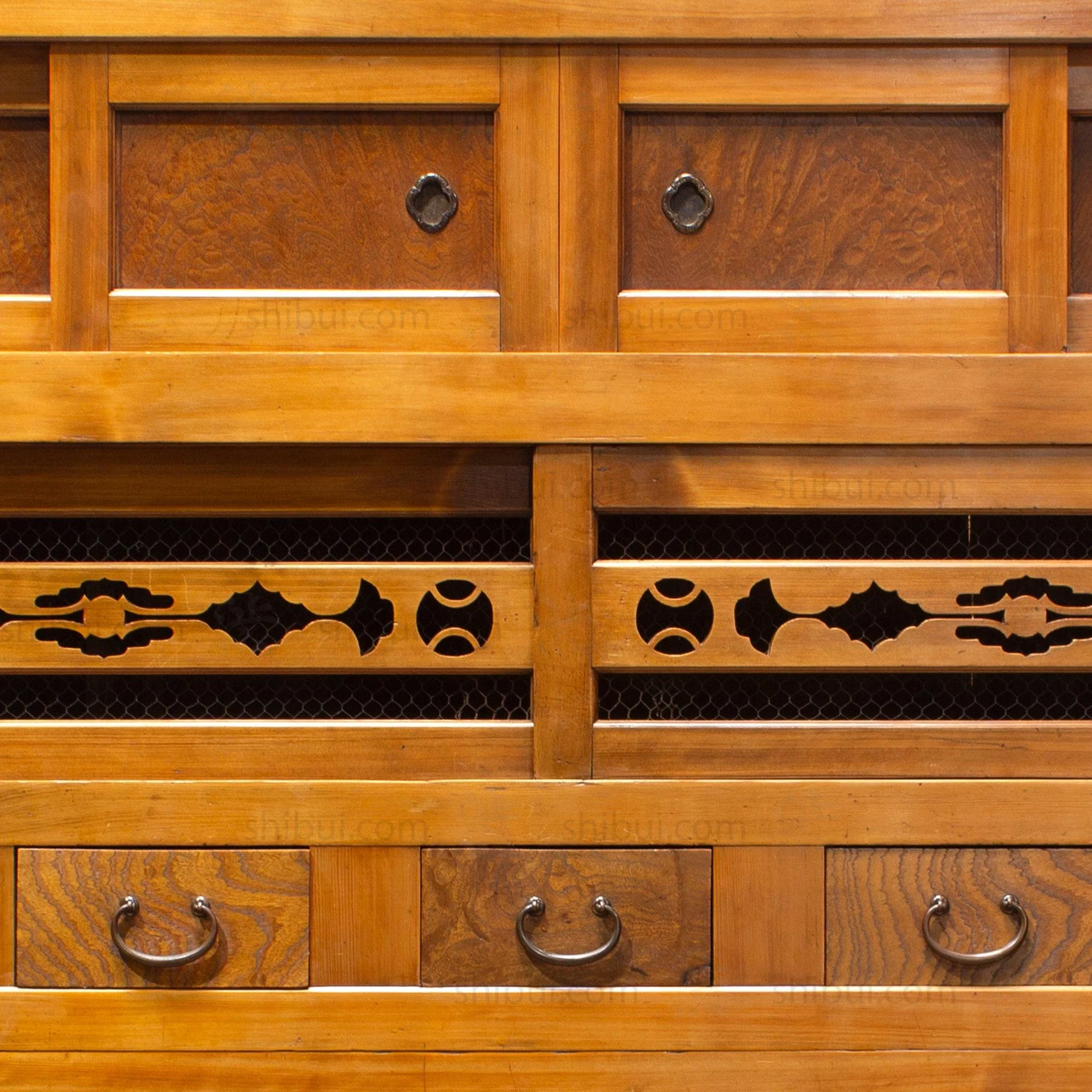 Mizuya Tansu from Kyoto | Japanese Antique Cabinet | 6' Width, 2 Section - Image 4