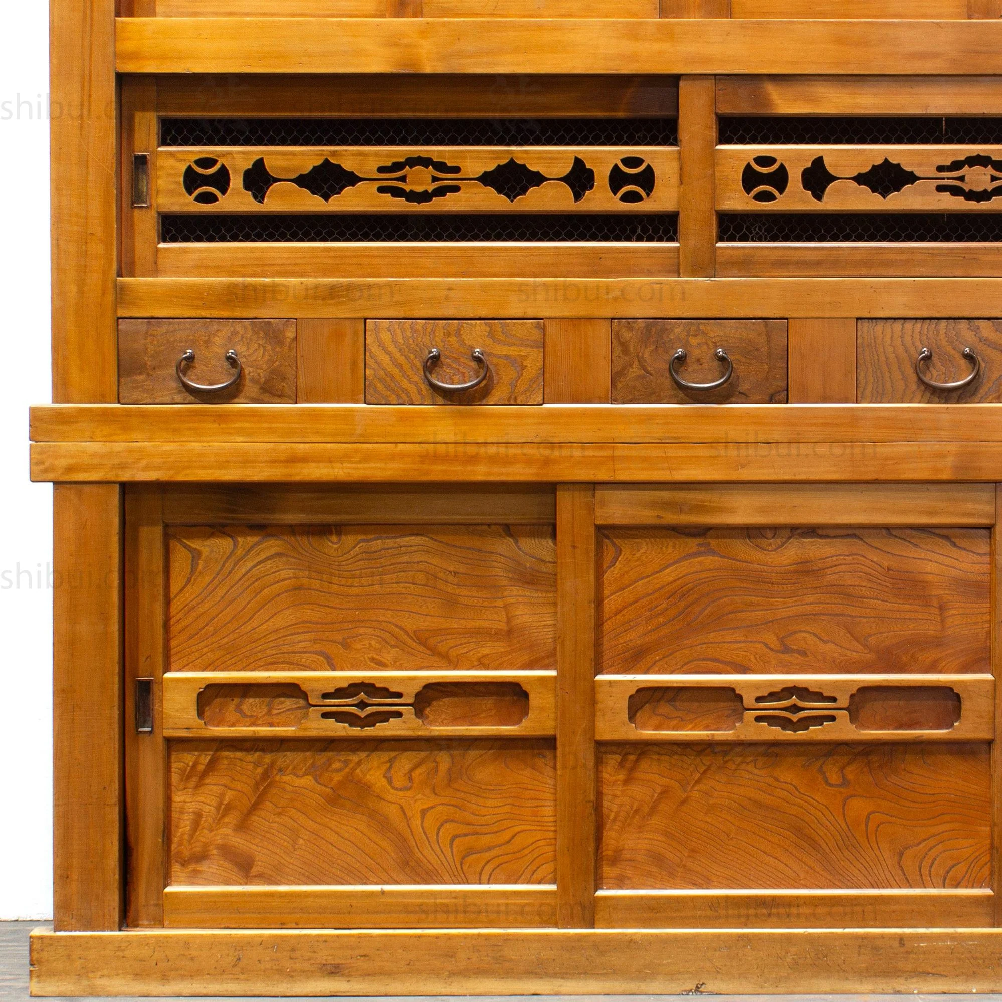 Mizuya Tansu from Kyoto | Japanese Antique Cabinet | 6' Width, 2 Section - Image 5