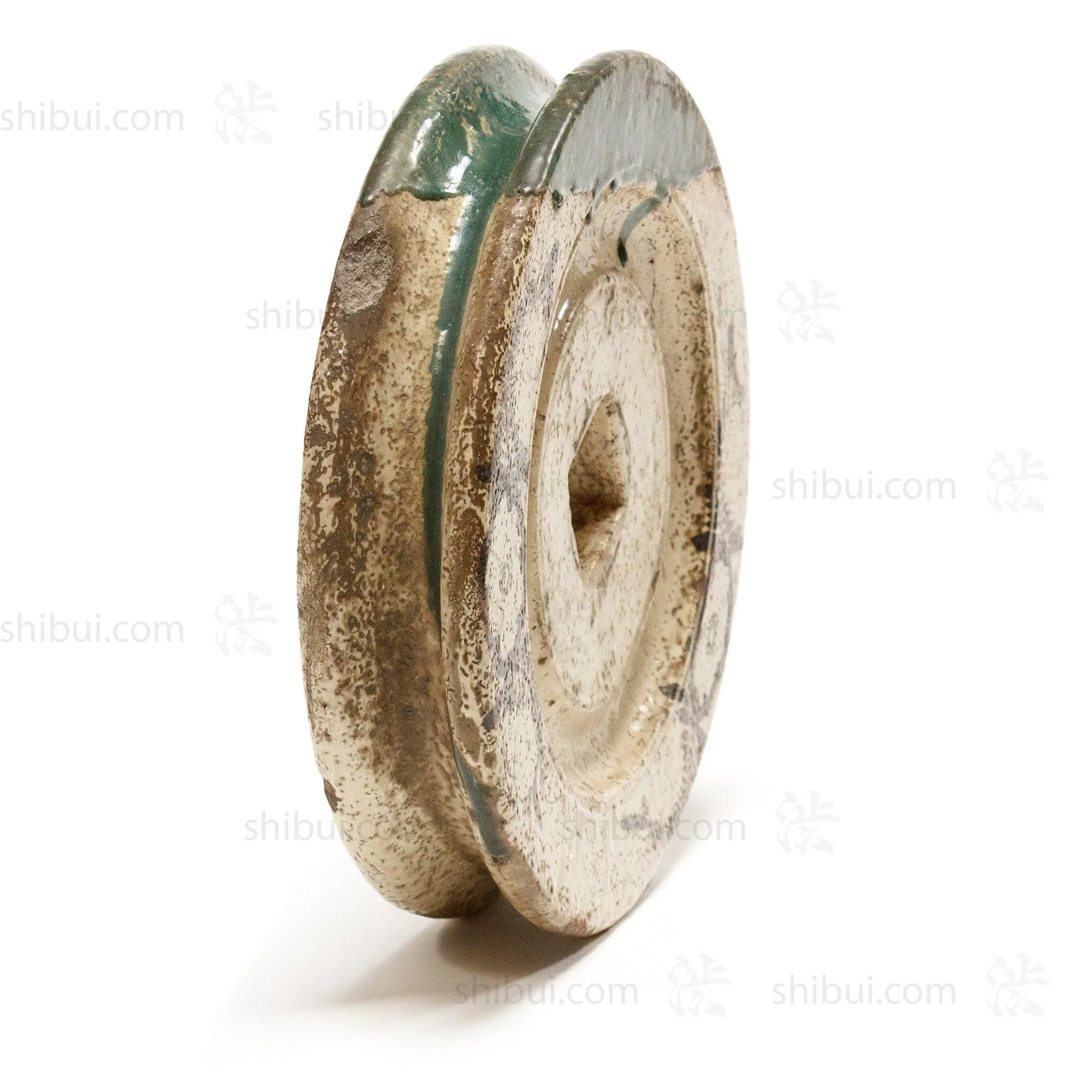 Large Oribe Ceramic Well Pulley - Image 9