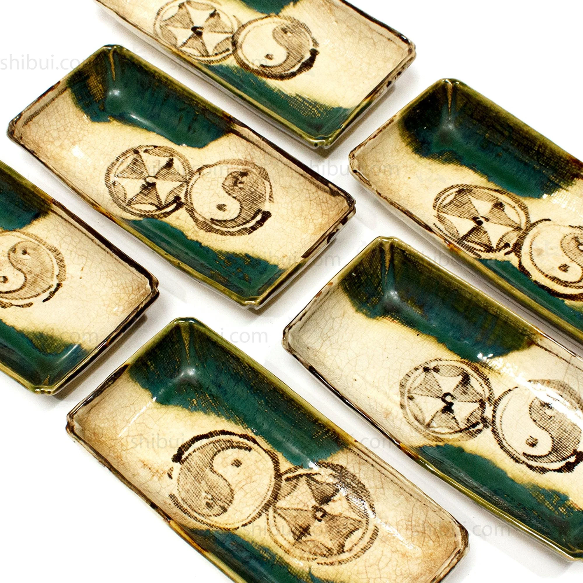 Oribe Seto Mamesara Bean Plates| Set of 6 - Image 2