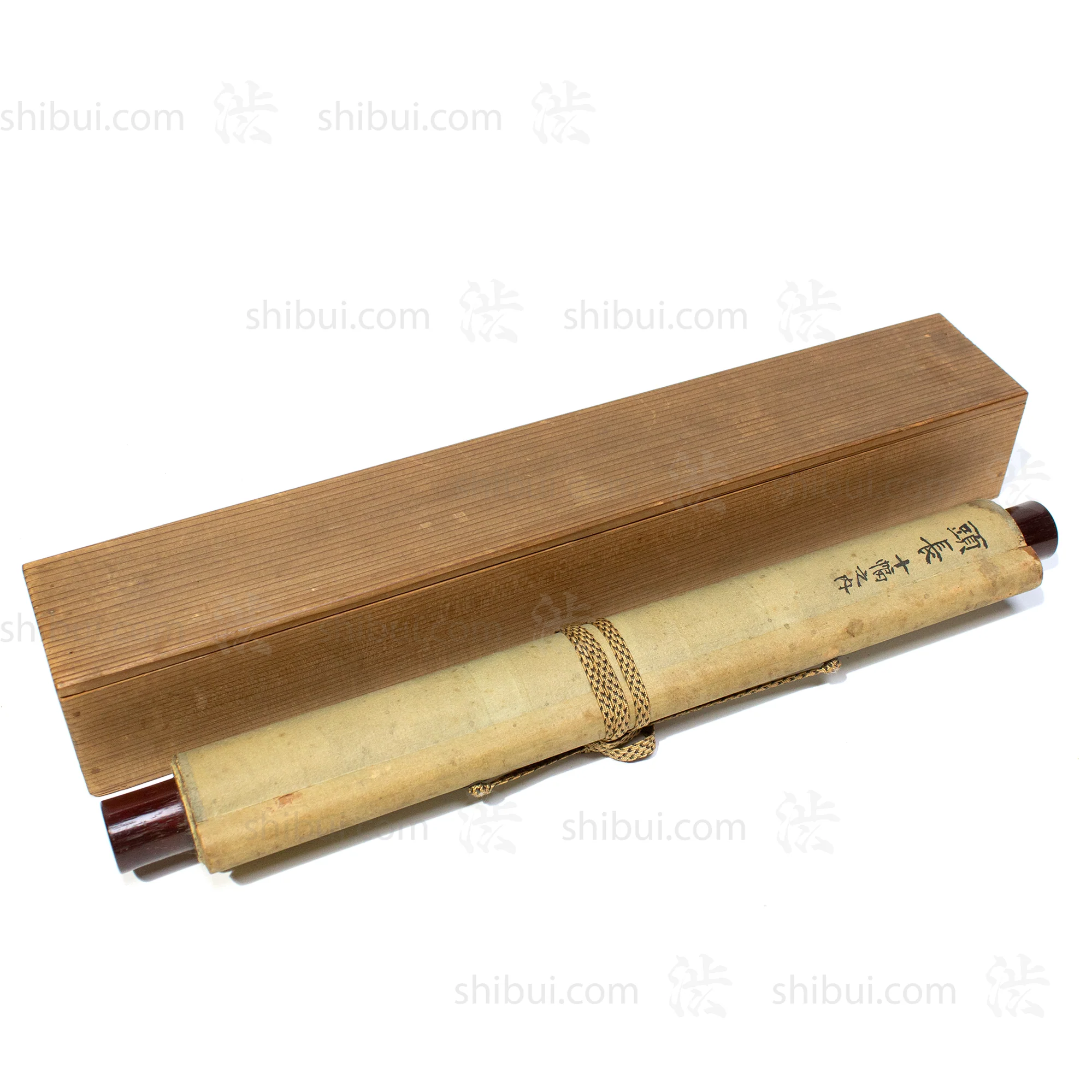 Otsu-e  Daikoku Shaving Fukurokuju  - Antique Japanese Scroll - Image 4