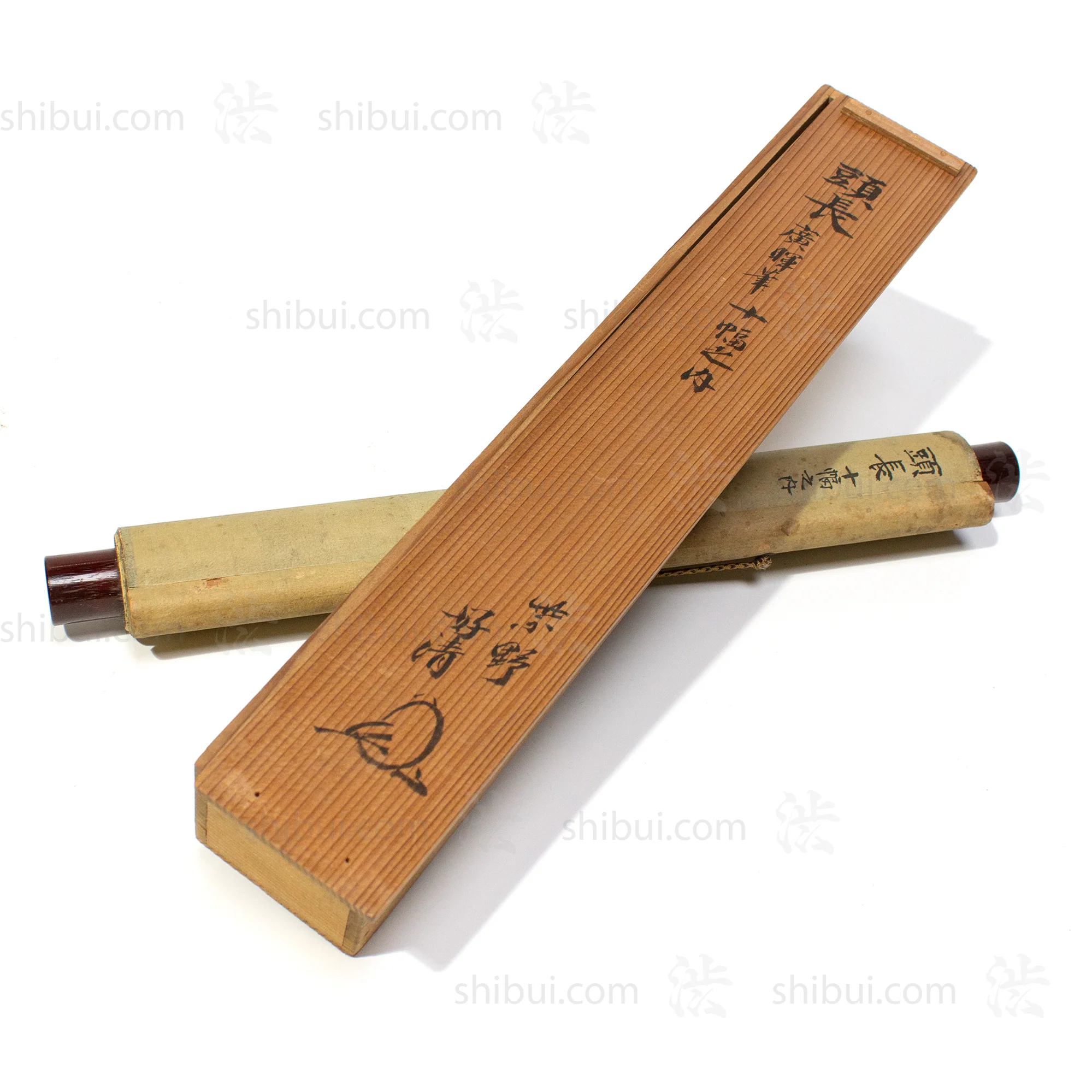 Otsu-e  Daikoku Shaving Fukurokuju  - Antique Japanese Scroll - Image 5