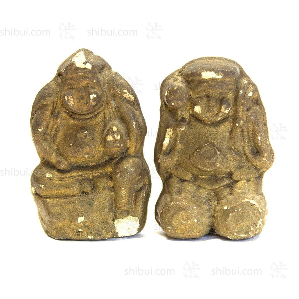 Pair of Clay Daikoku and Ebisu - Image 7